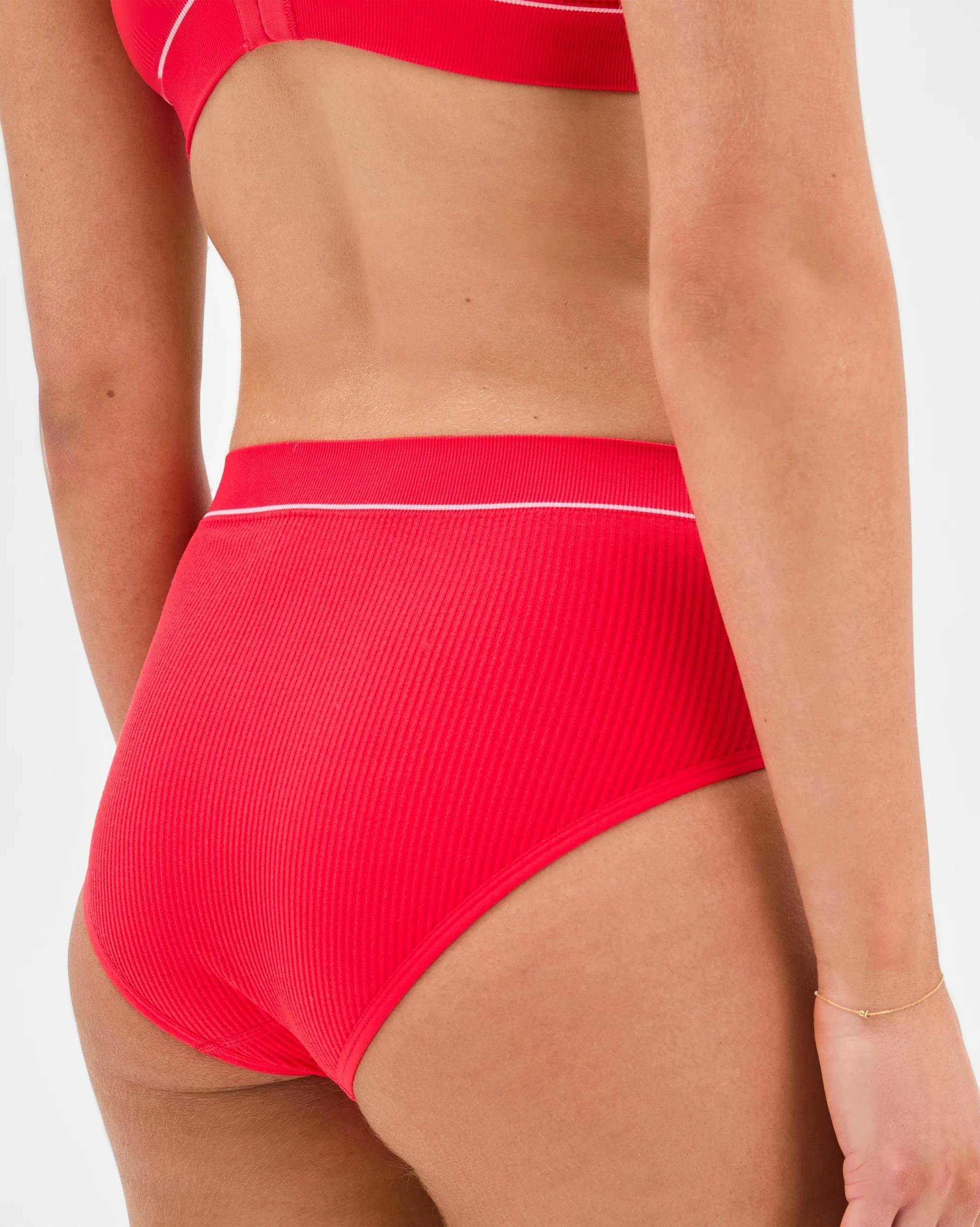 3 Womens Retro Rib Hi Hi Briefs - Bonds STRONG BLUSH, 3 of 3