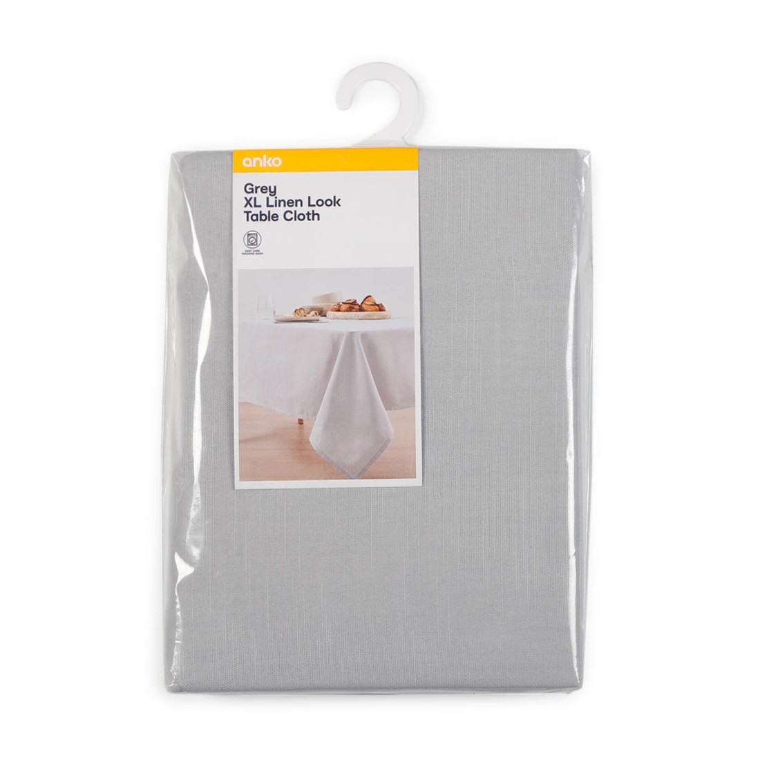 4 Grey Extra Large Linen Look Table Cloth, 4 of 4