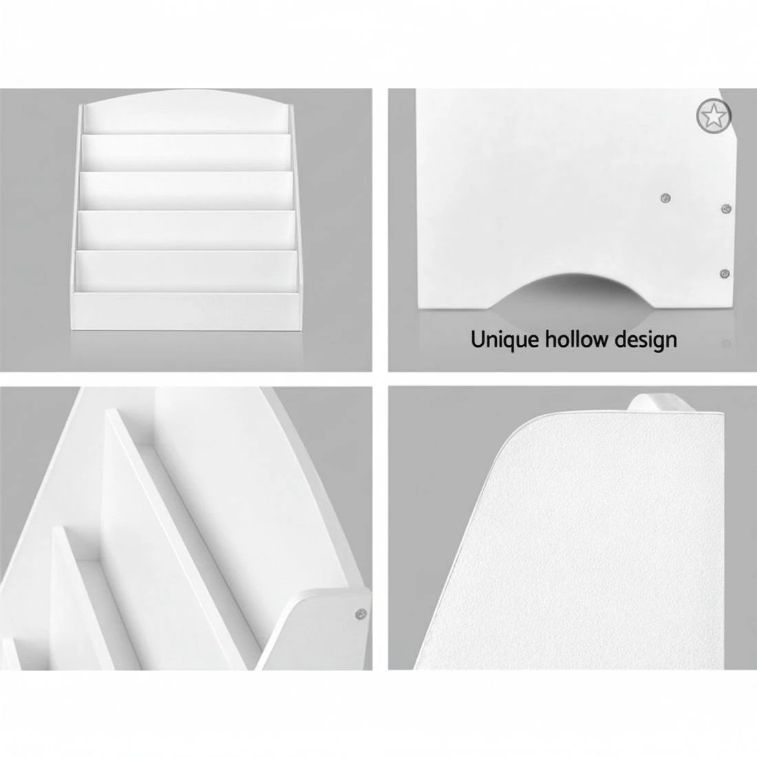 7 Keezi 5 Tiers Kids Bookshelf Magazine Shelf Organiser Bookcase Display Rack Toy Storage Reading Nook Playroom - White, 7 of 8