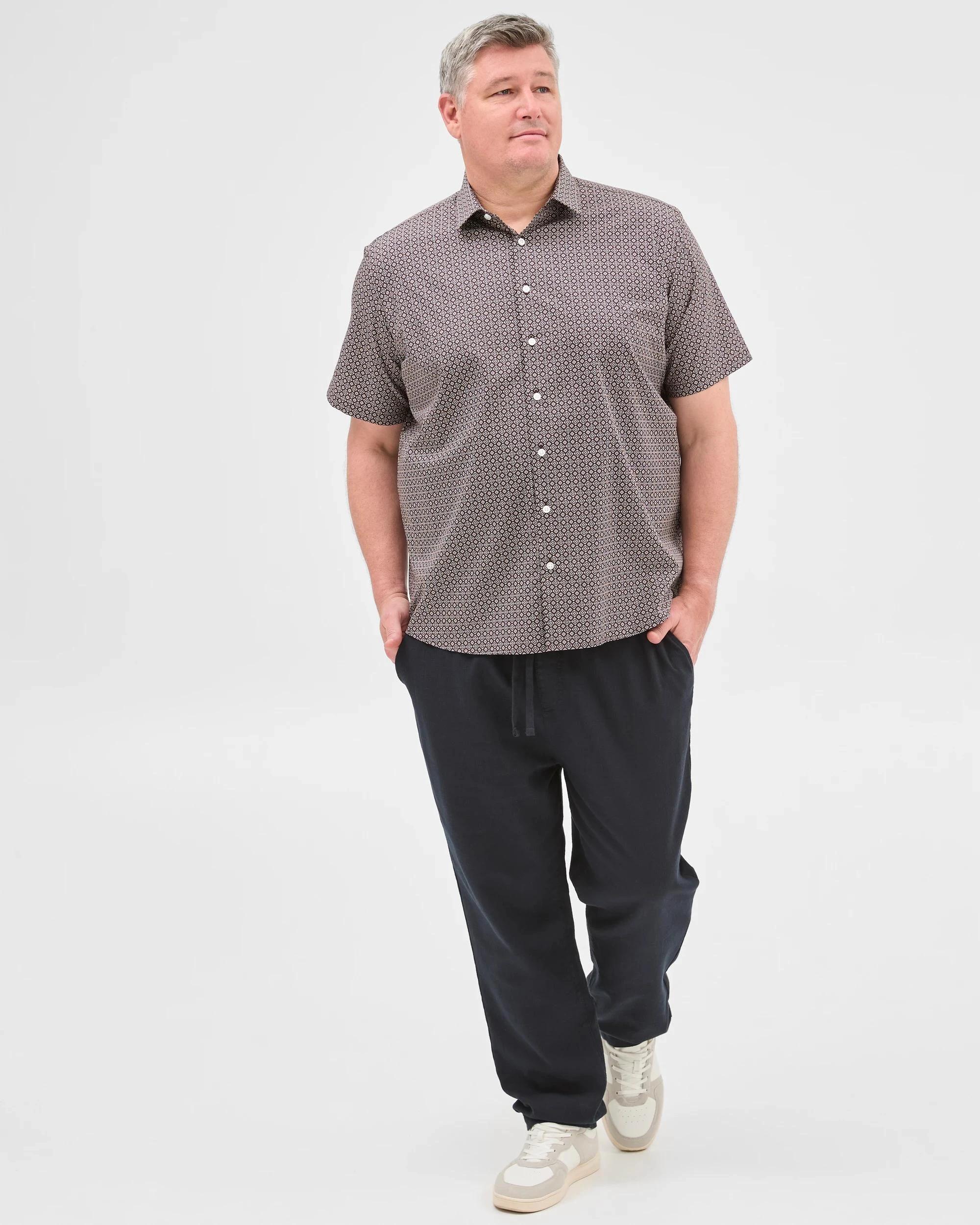 2 Target Man Plus Plus Size Australian Cotton Short Sleeve Print Shirt CHOC, 2 of 6