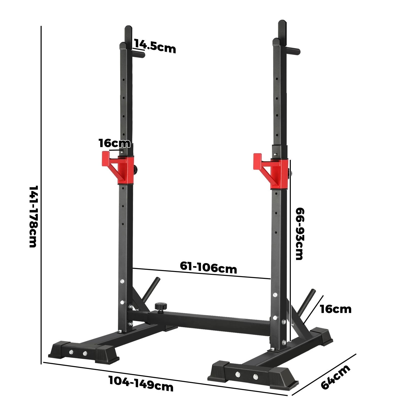 2 Finex Adjustable Squat Rack - Black, 2 of 9