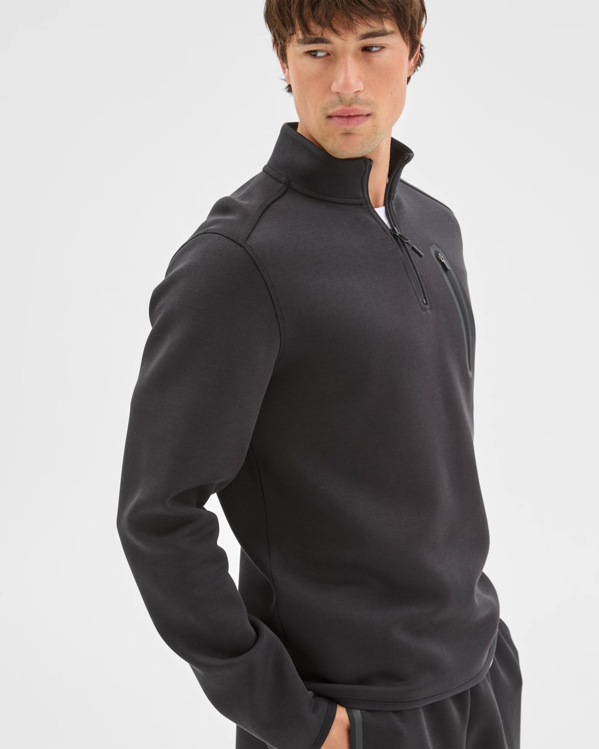4 Target Active Active Australian Cotton Blend Tech Quarter Zip Jumper BLACK, 4 of 6