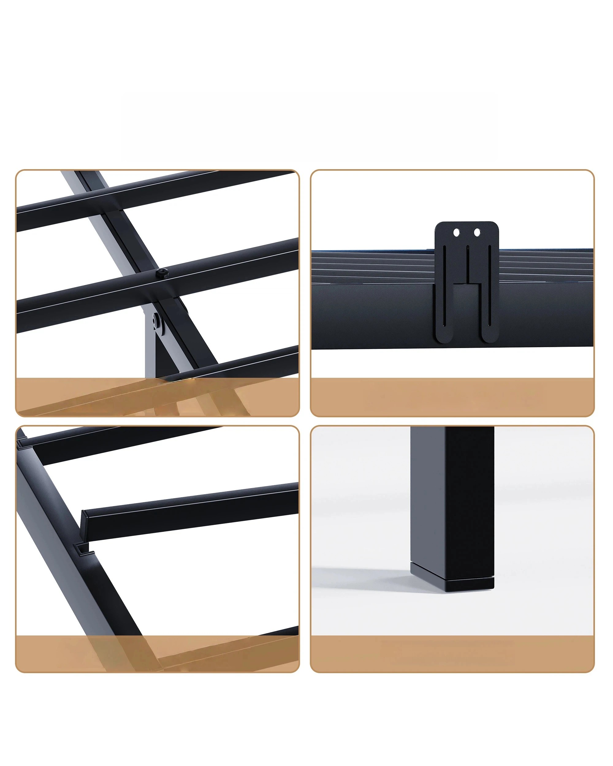 6 Advwin Double Bed Frame With 2 Drawers Led Light & Charging Station Black, 6 of 7