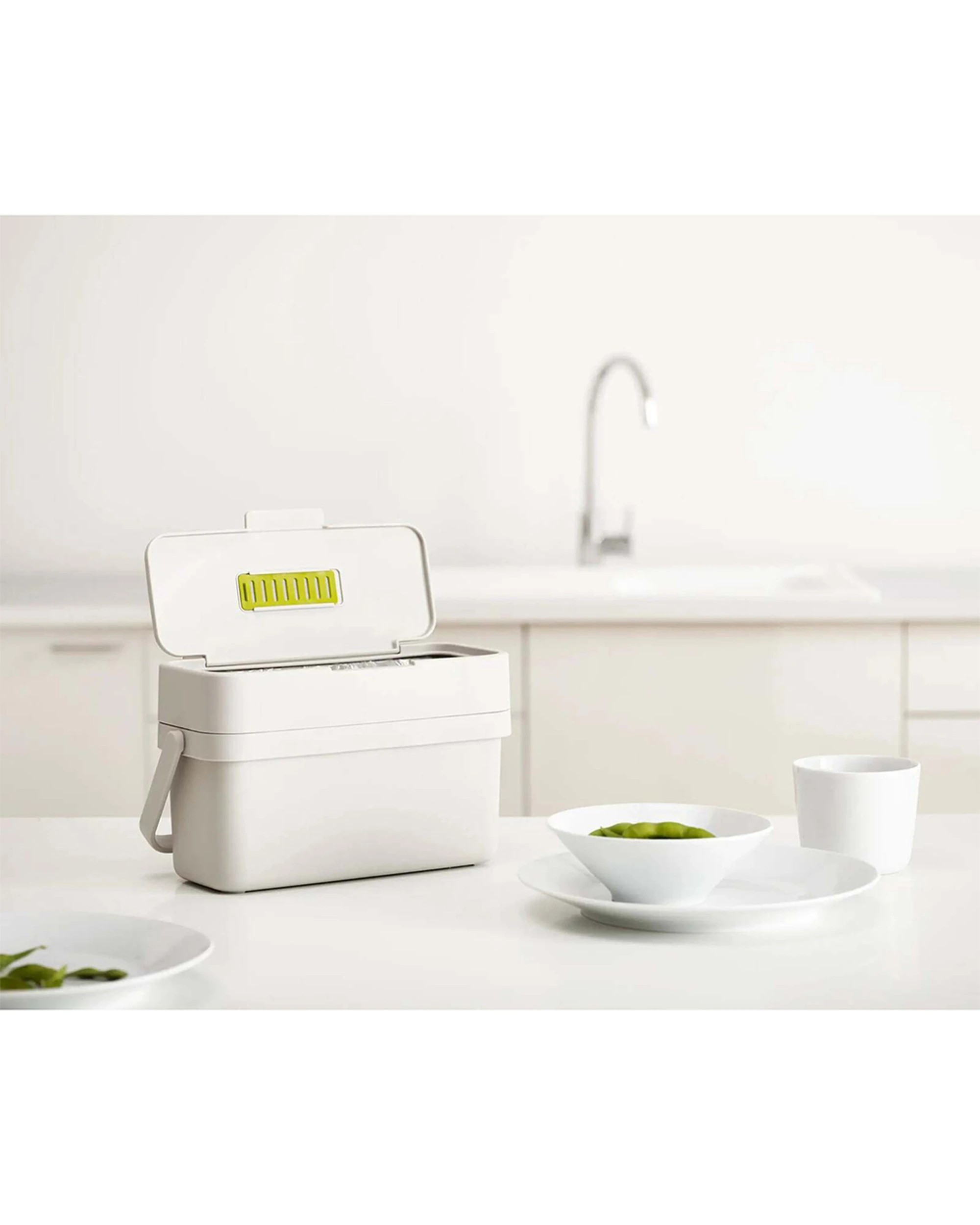 6 Joseph Joseph Compo 4L Food Waste Caddy Wide Aperture Adjustable Air Vent Stone - Grey, 6 of 6