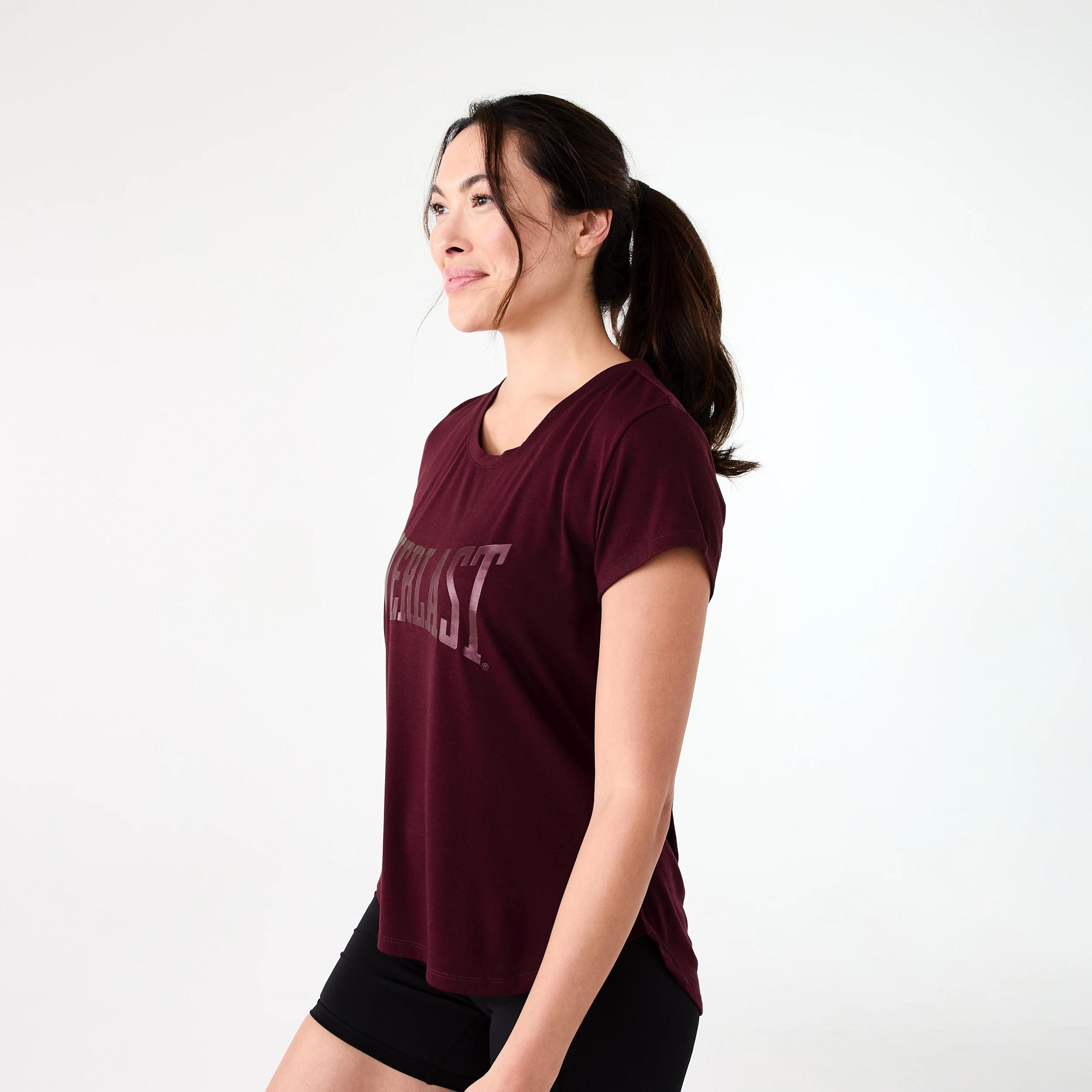2 Everlast Womens Scoop Neck T-shirt EVERLAST BBALL CHERRY, 2 of 6