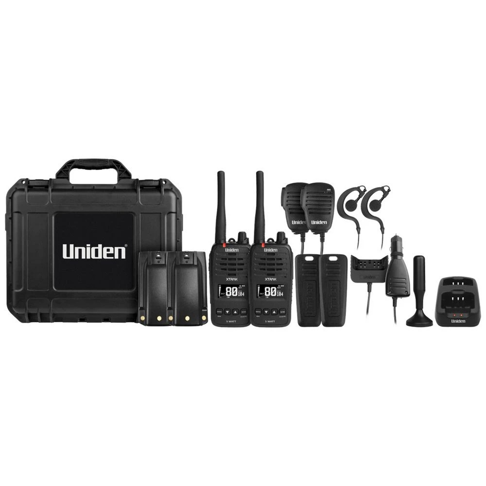 1 Uniden 5W Waterproof Smart UHF Radio XTRAK50 Tradie 2 Pack, 1 of 3