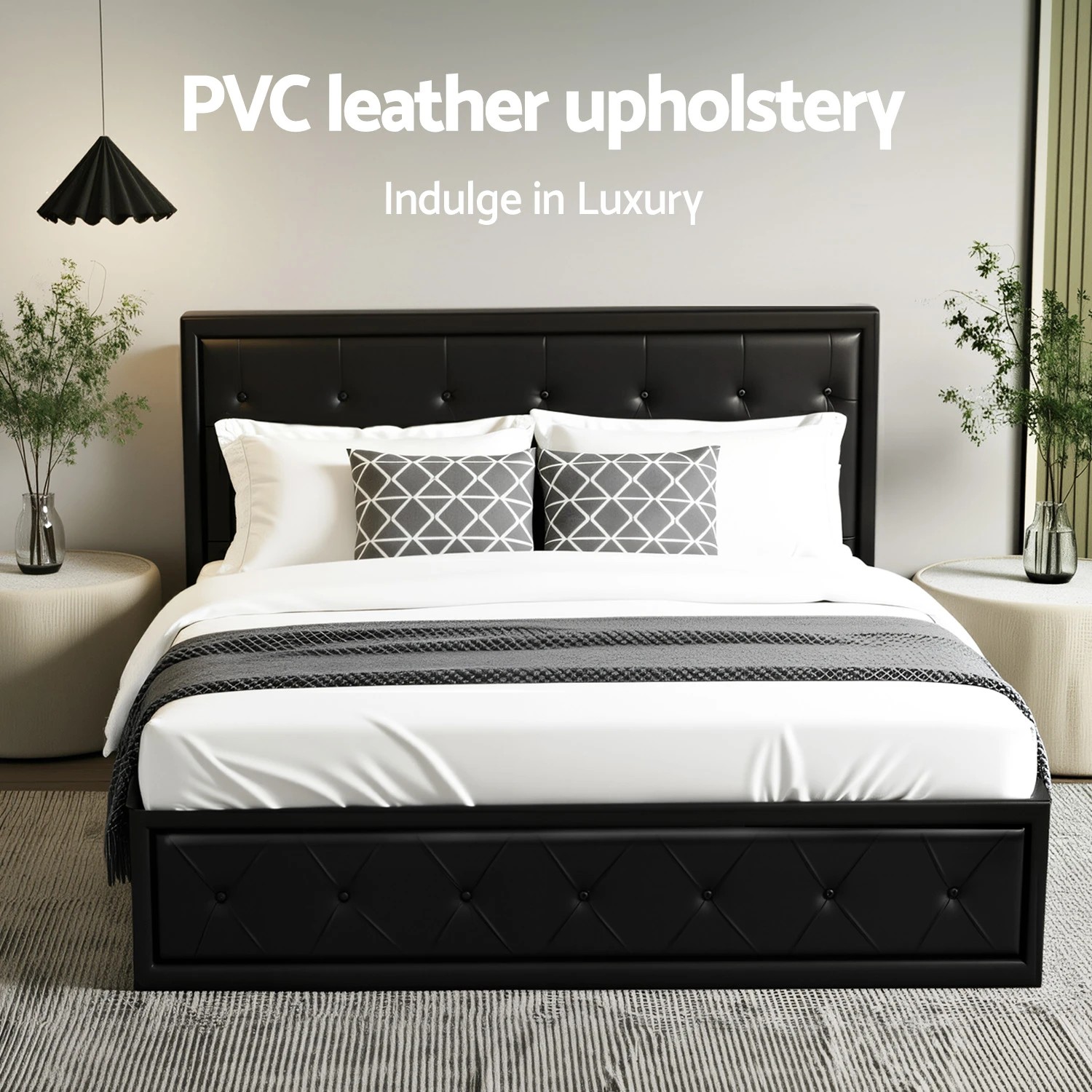 6 Artiss Bed Frame Queen Size Gas Lift
 - Black, 6 of 8