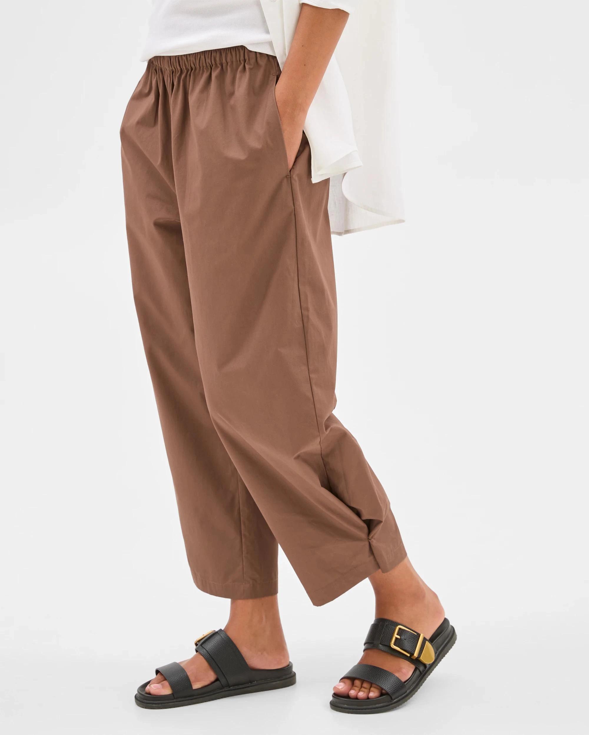 3 Target Button Hem Pants SOFT CHOCOLATE, 3 of 6