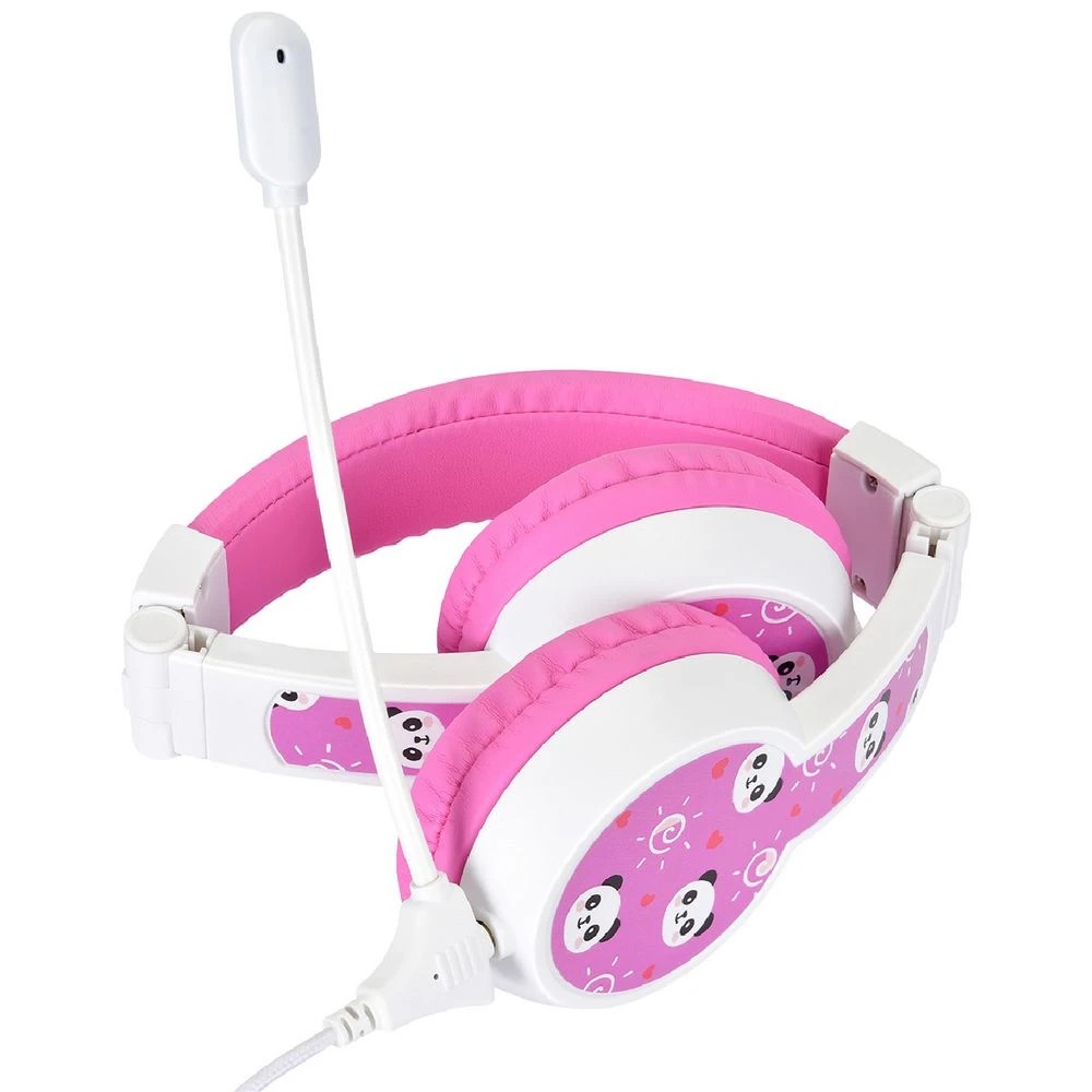 5 BONELK My-Style Kids Wired Headphones w Boom Mic White/Pink, 5 of 8