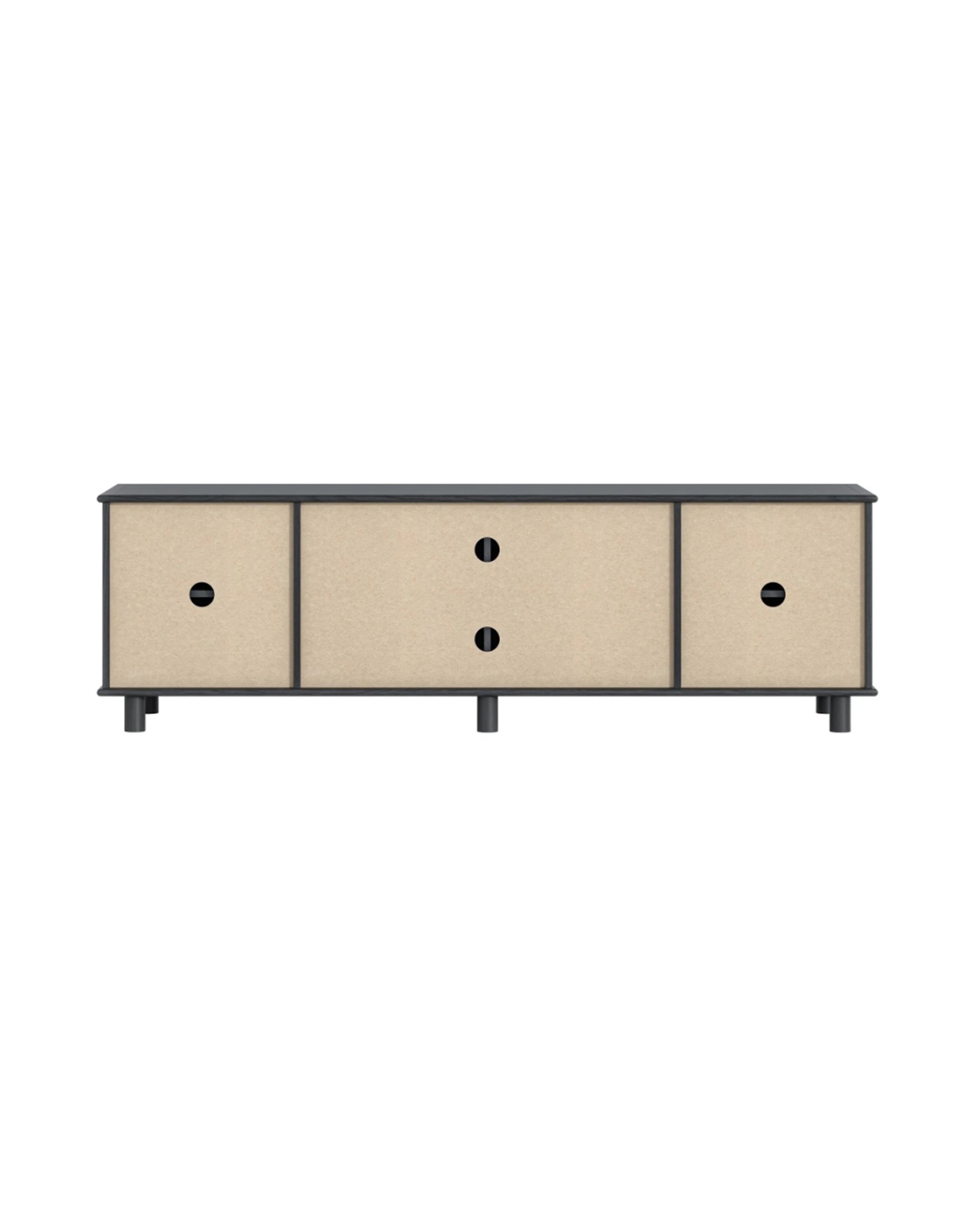 7 Alpine Bay Sorrento 4 Door TV Unit 180cm Woodgrain - Black, 7 of 8