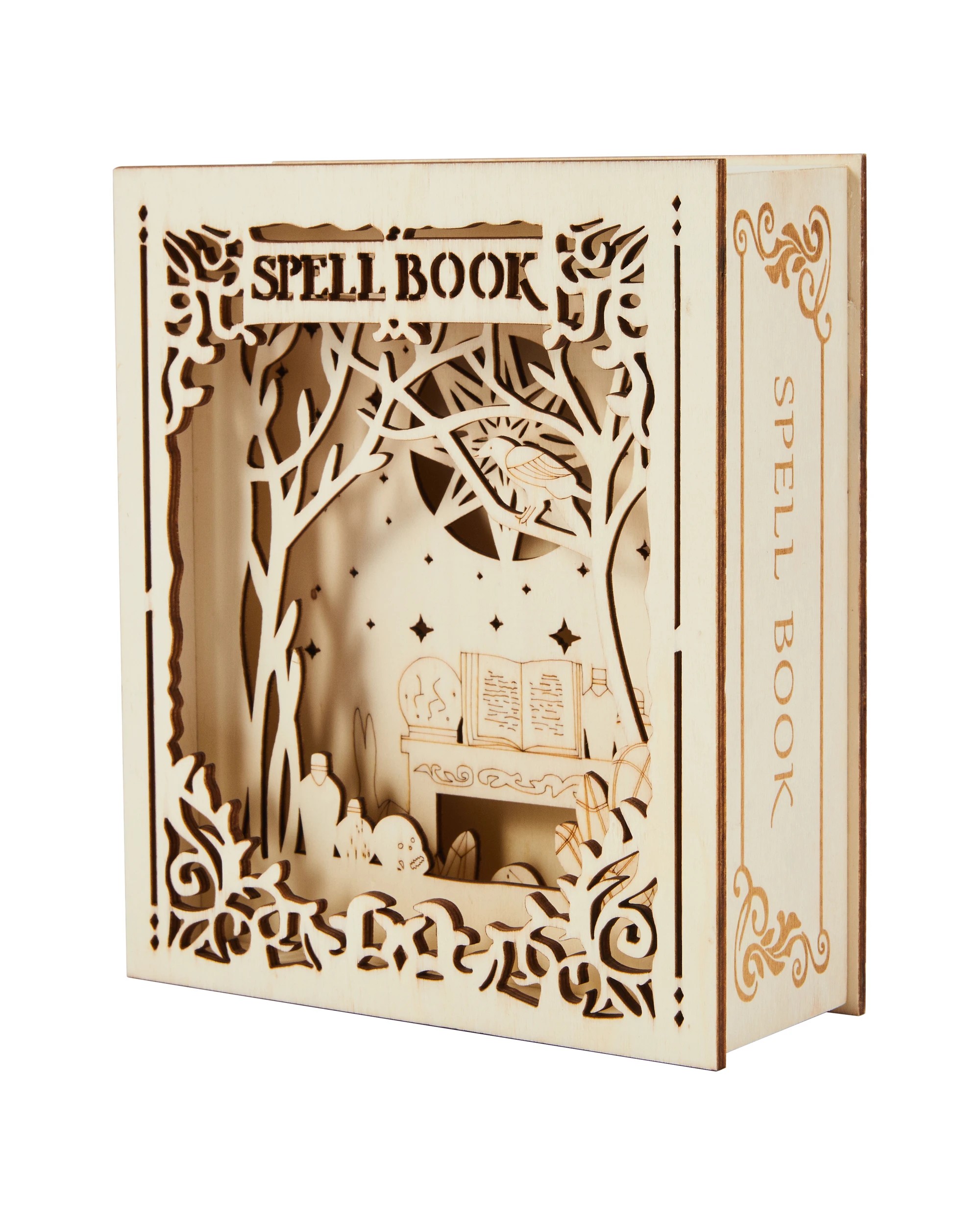 4 Halloween Craft Wood Blank - LED Spell Book, 4 of 9