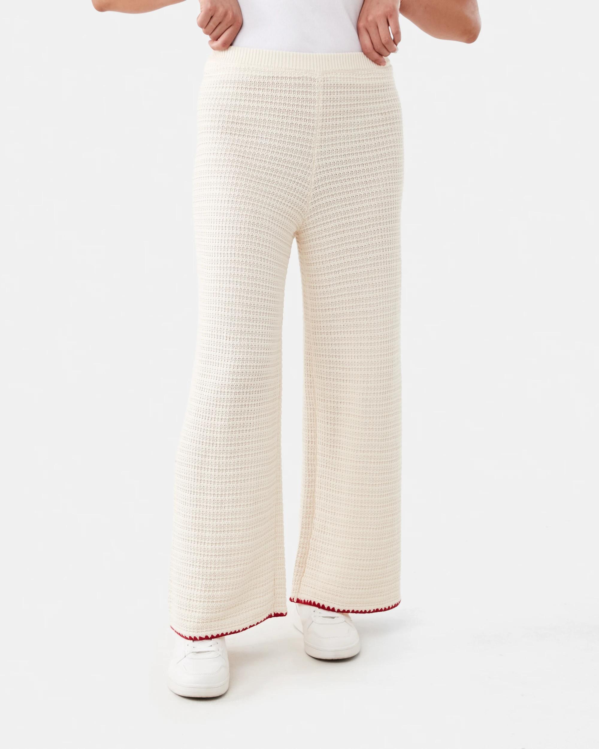 1 Crochet Trim Pants Ecru, 1 of 5