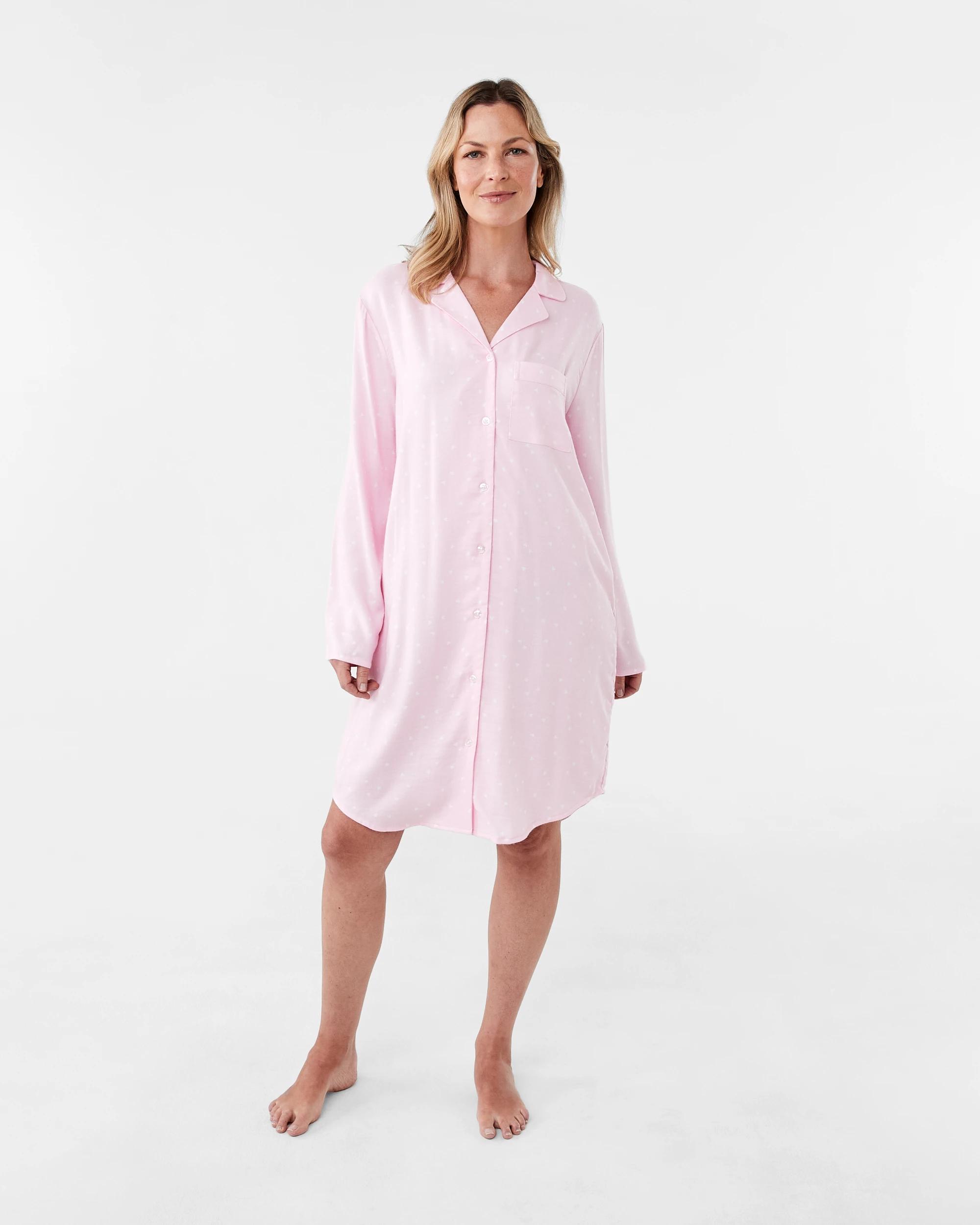 7 Long Sleeve Flannel Nightie Pnk Heart, 7 of 7