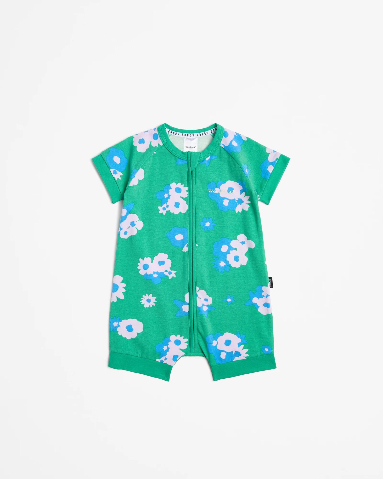 2 Bonds Baby Zippy Wondersuit Romper GREEN GARDEN CLUB, 2 of 5