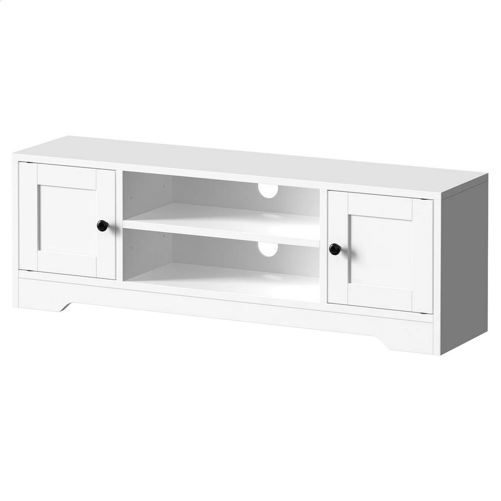 1 Alfordson Entertainment Unit TV Cabinet Stand Hamptons Storage 120cm - White, 1 of 9