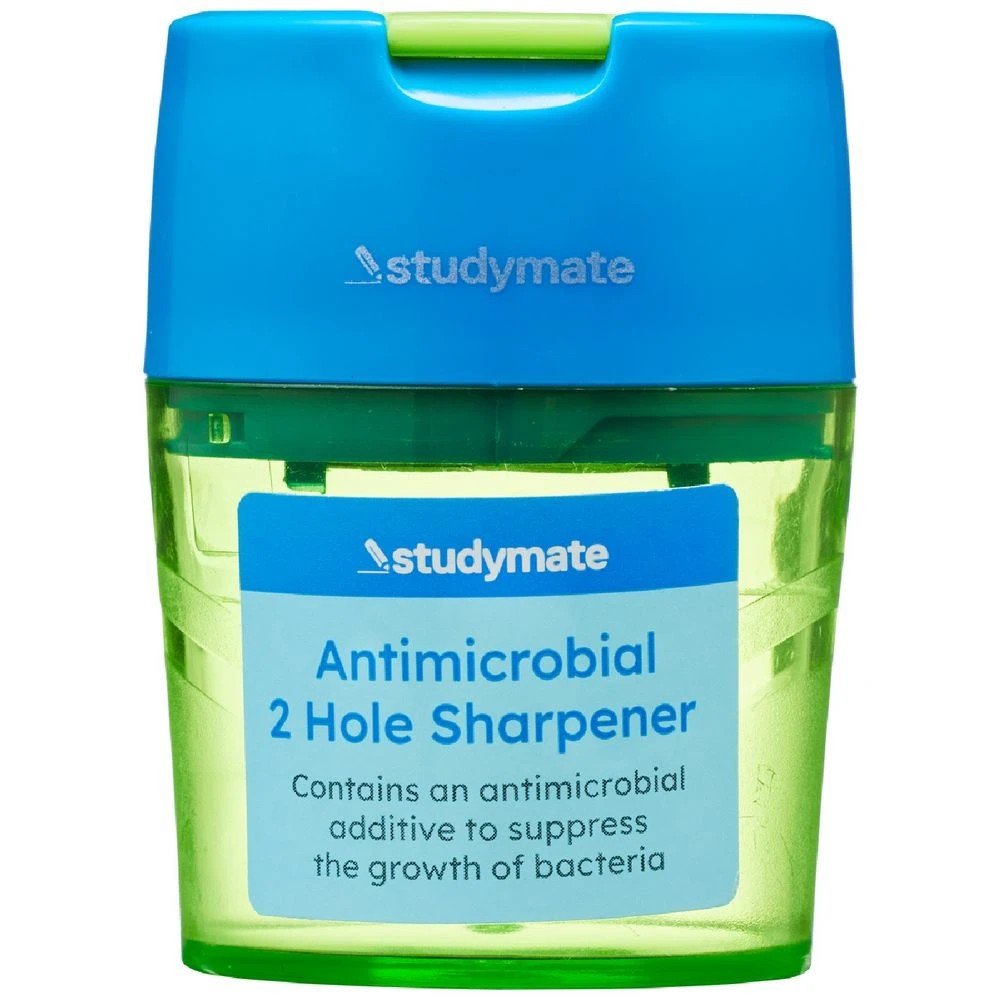1 Studymate Barrel 2 Hole Sharpener Blue and Green, 1 of 2