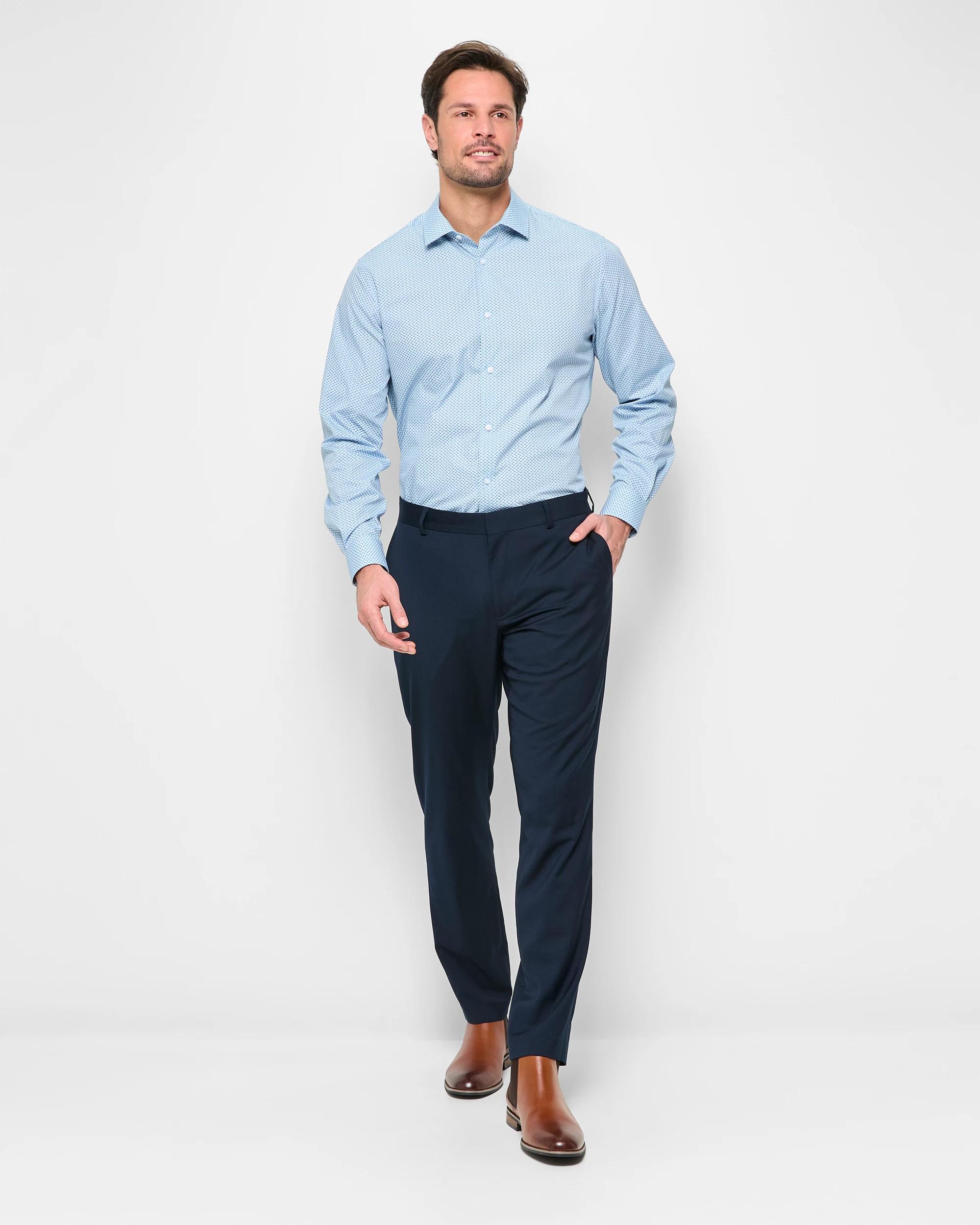 2 Australian Cotton Long Sleeve Print Shirt - Preview BLUE, 2 of 5