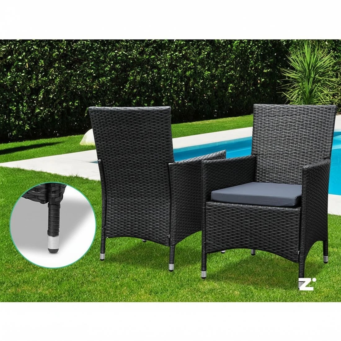 6 Gardeon Outdoor Dining Set 7 Piece Wicker Lounge Setting - Black, 6 of 7