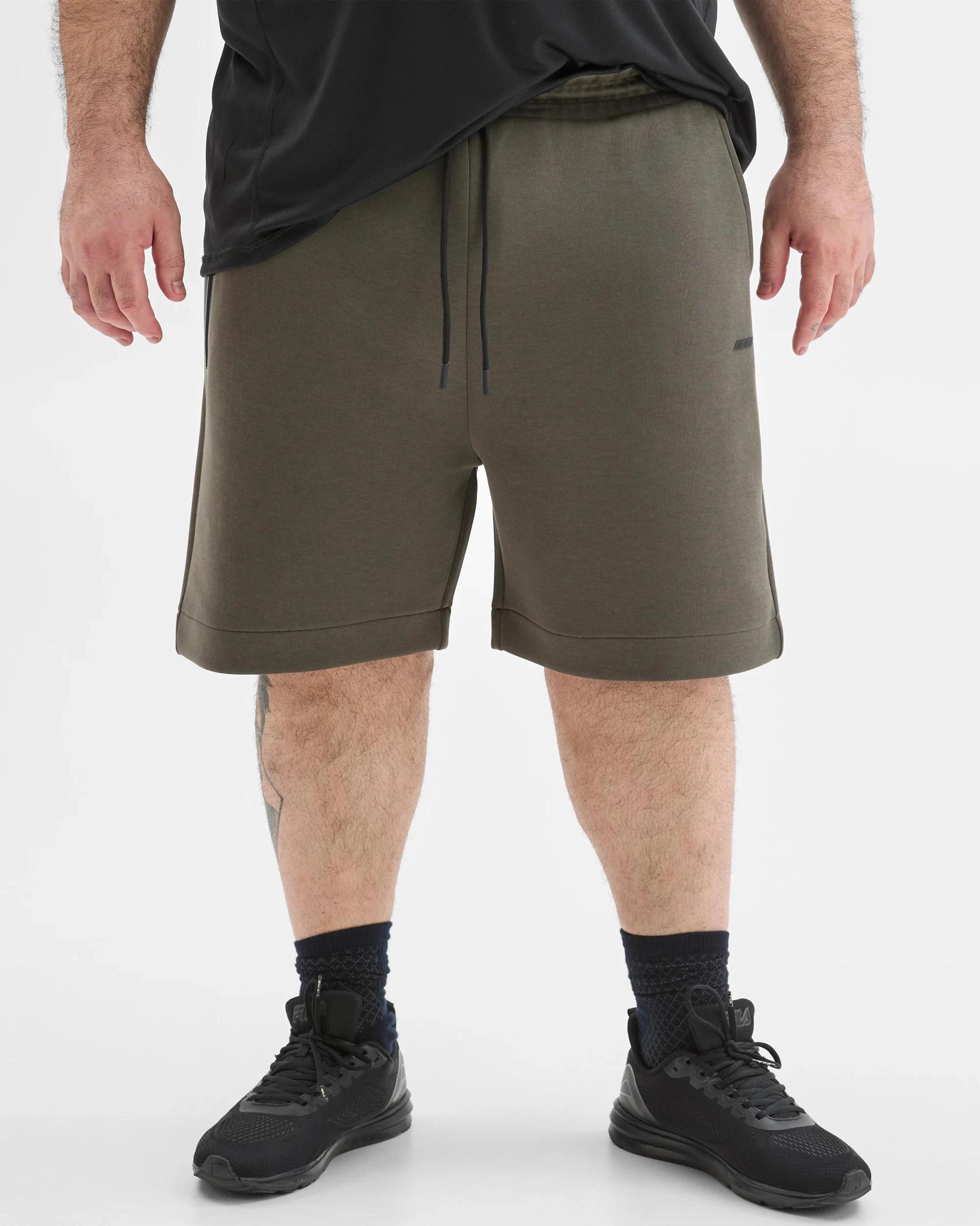 3 Target Plus Size Australian Cotton Blend Tech Fleece Shorts DARK KHAKI, 3 of 6