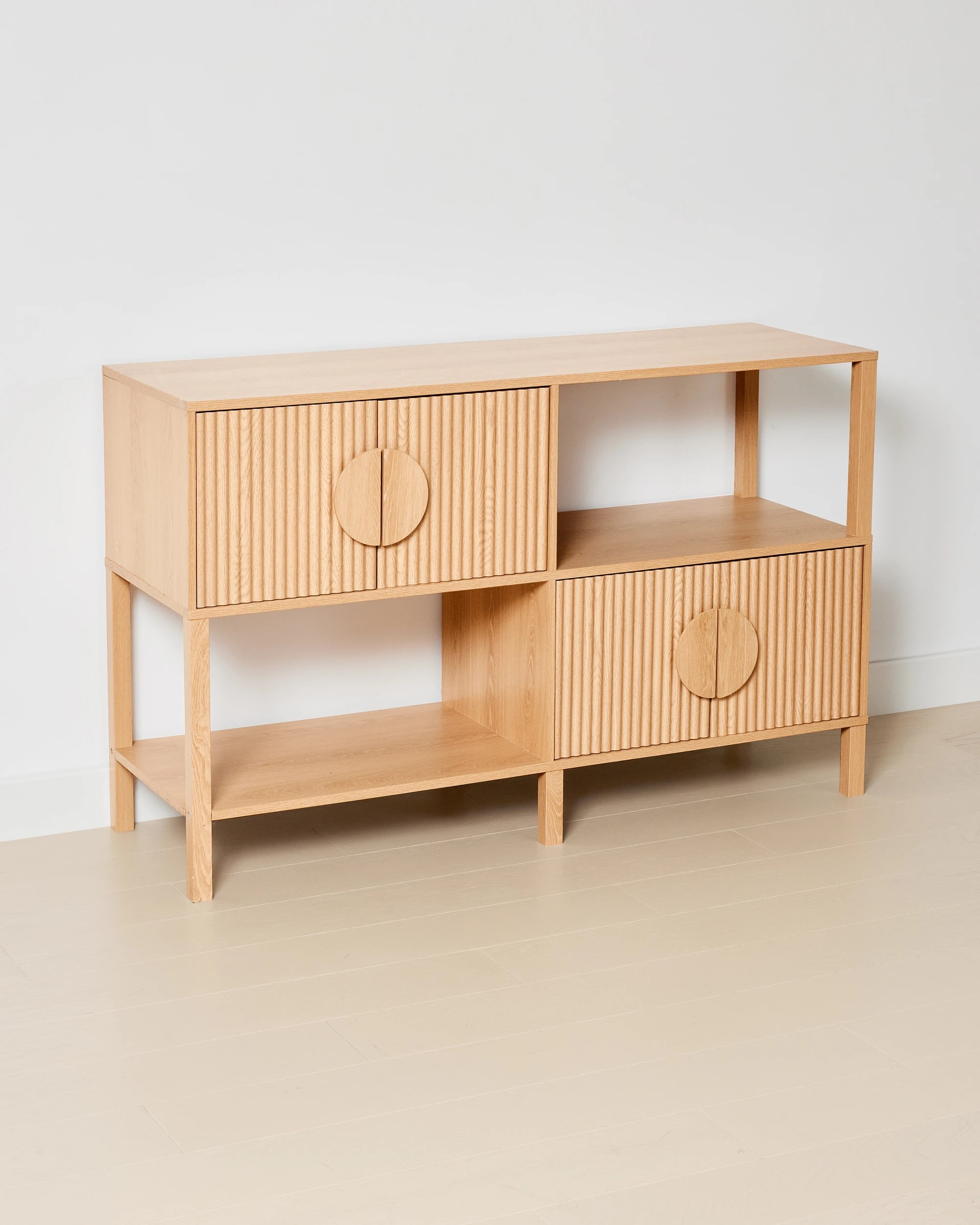 3 Ryan Wide Bookshelf with Doors - Oak, 3 of 8