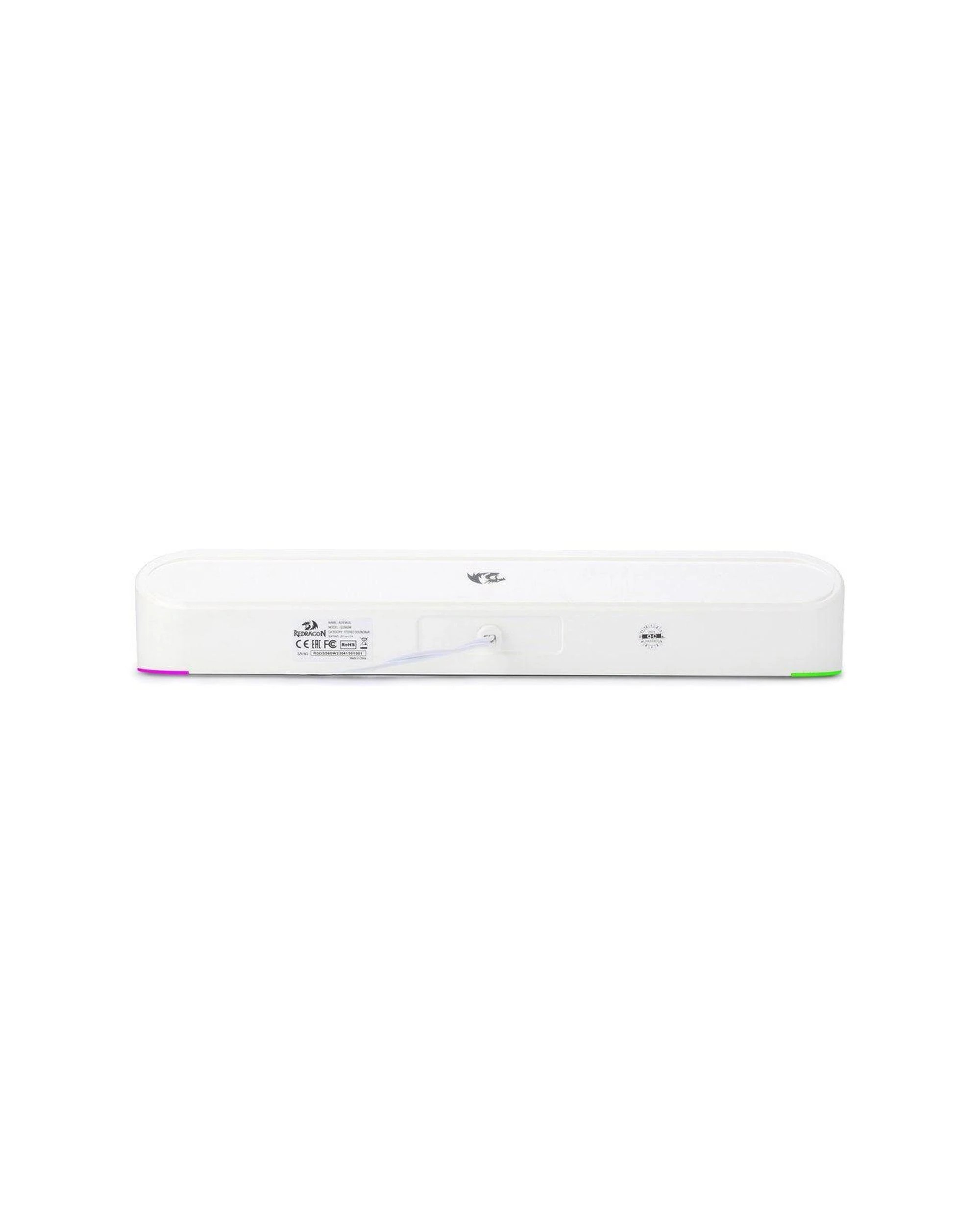 4 Redragon GS560W Adiemus Compact RGB Enhanced Bass Sound Bar Speaker - White, 4 of 10