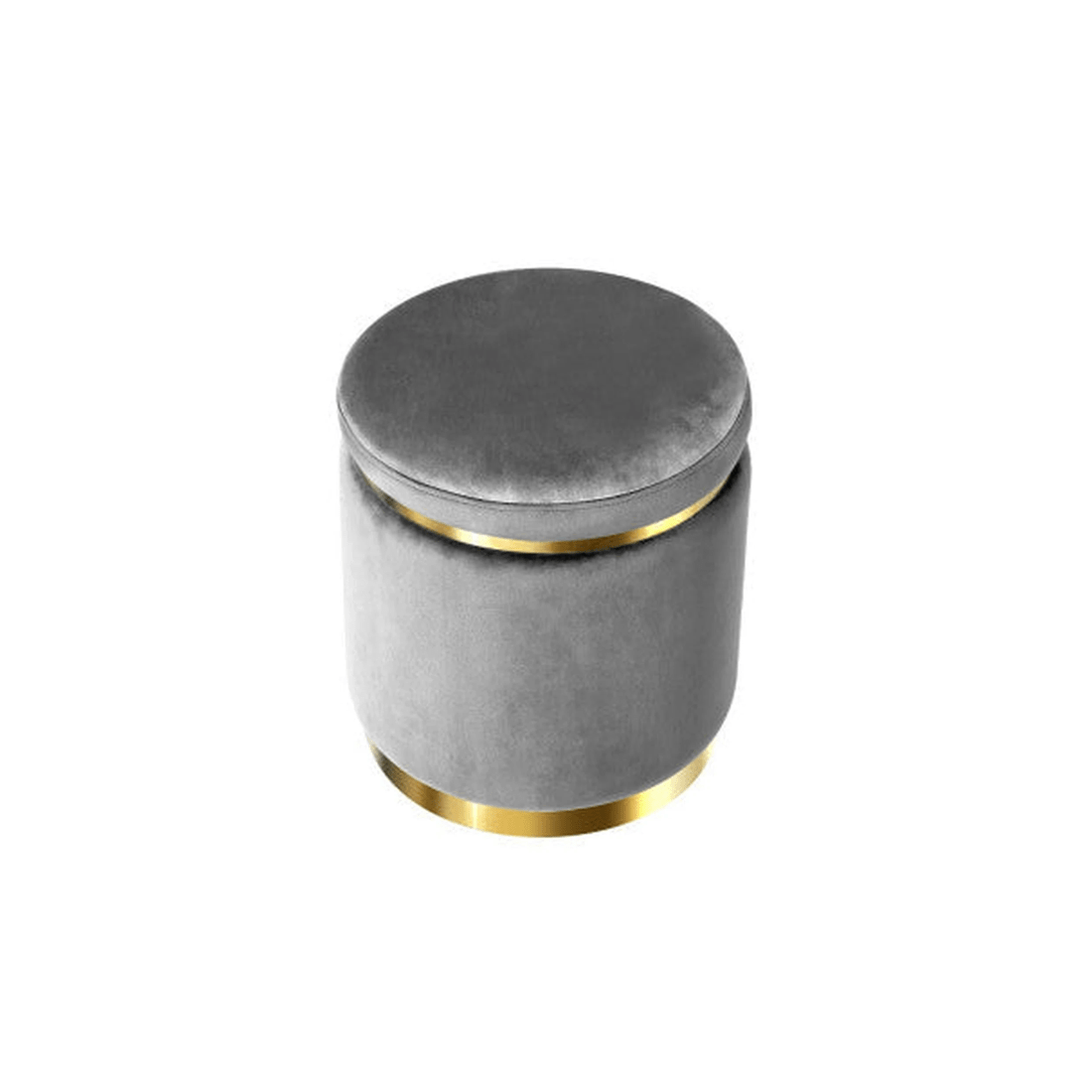 4 Artiss Ottoman Foot Stool Round Velvet - Black, 4 of 7