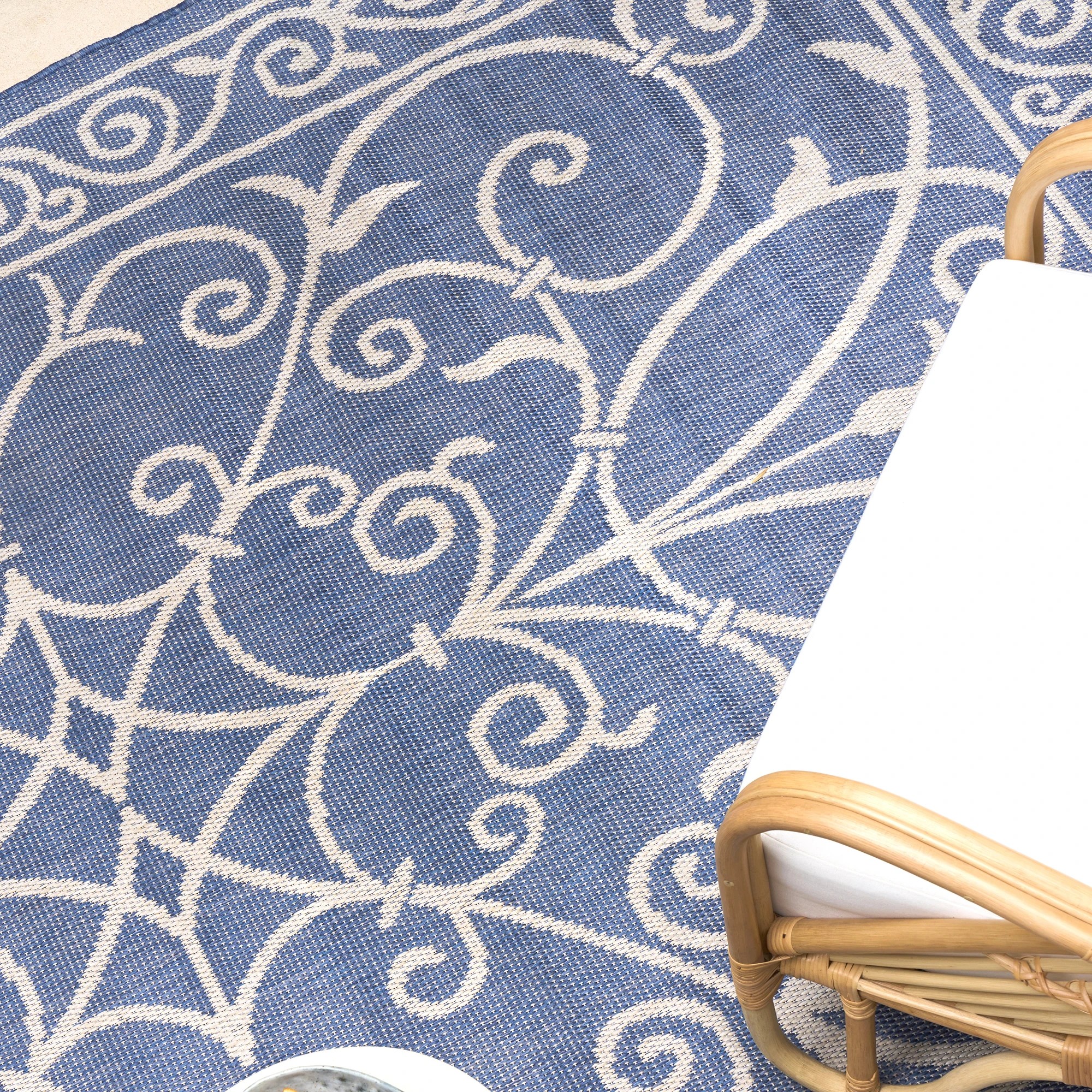 4 Common Ground Rugs Portman Romy 170x120cm - Small Outdoor Rug - Blue, 4 of 8