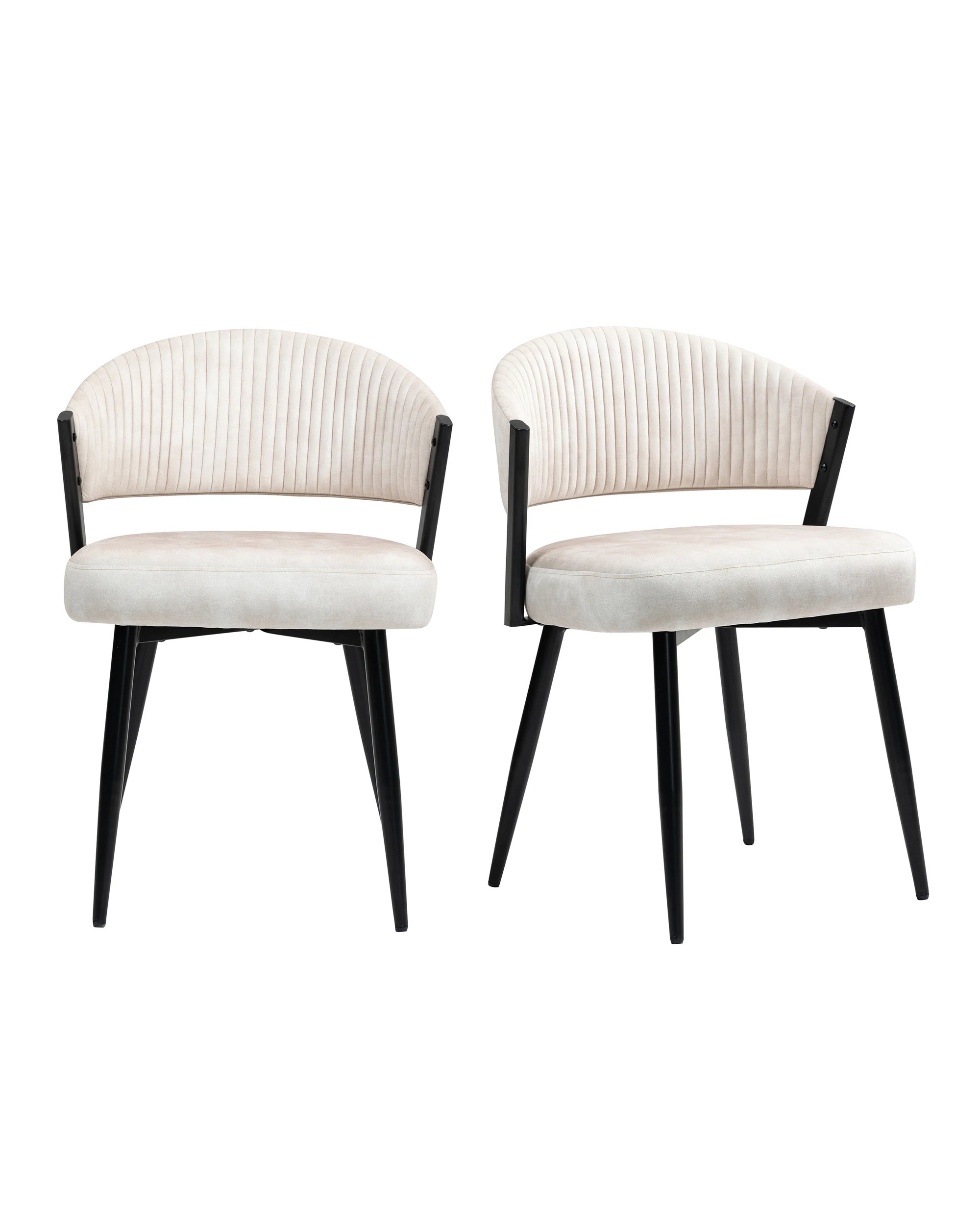 1 IHOMDEC Velvet Dining Chair Set of 2 - Beige - Beige, 1 of 10