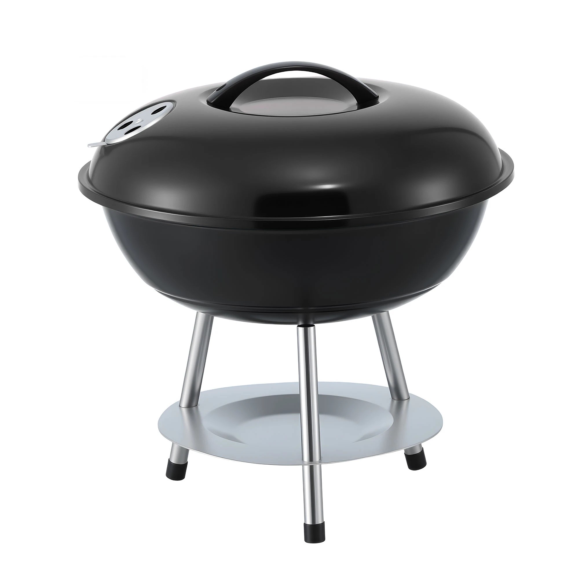 3 Grillz BBQ Grill Portable with Lid for Camping Outdoor - Black, 3 of 7