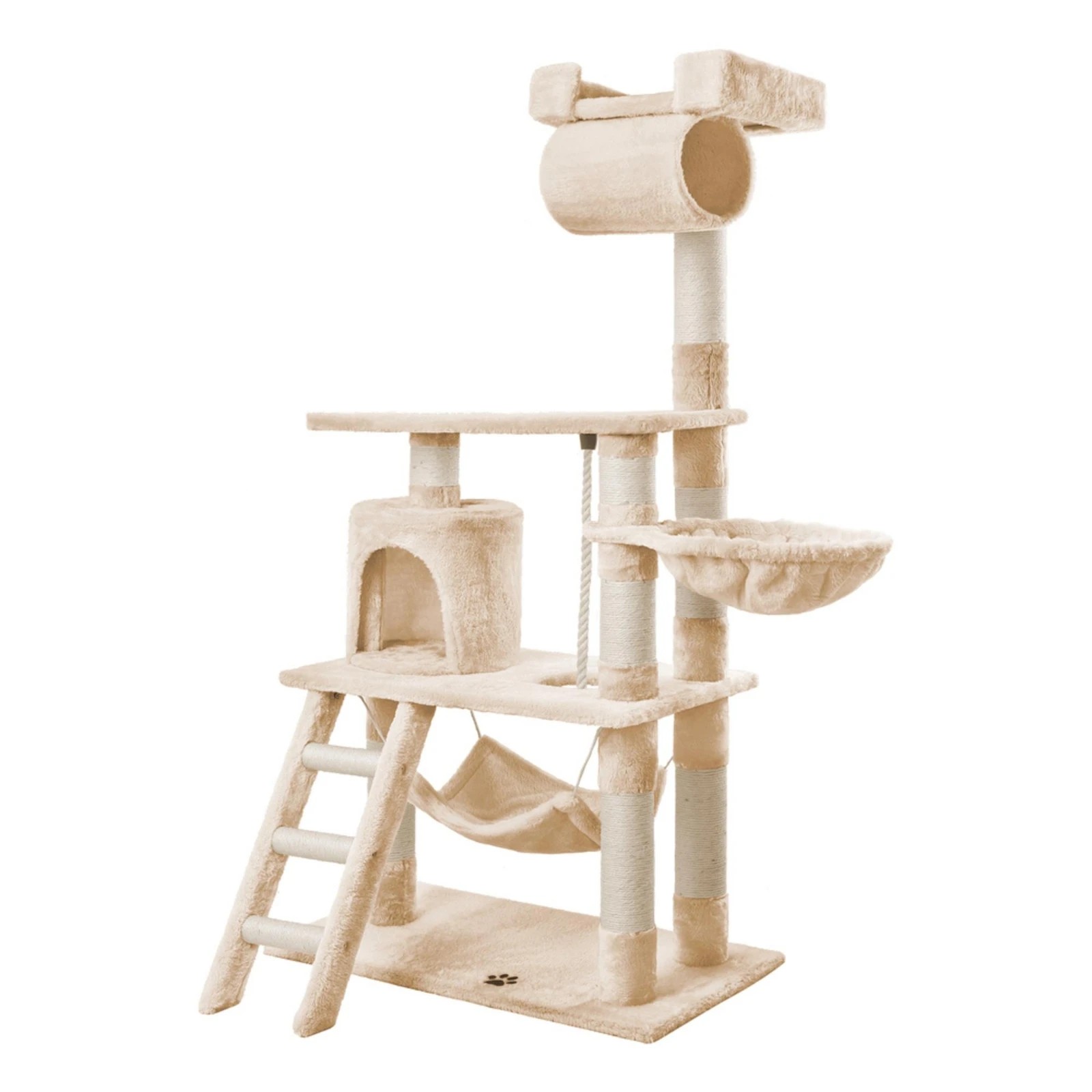 1 Beastie Cat Tree Scratching Post Scratcher Tower Condo House Furniture Wood 141CM - Beige, 1 of 6