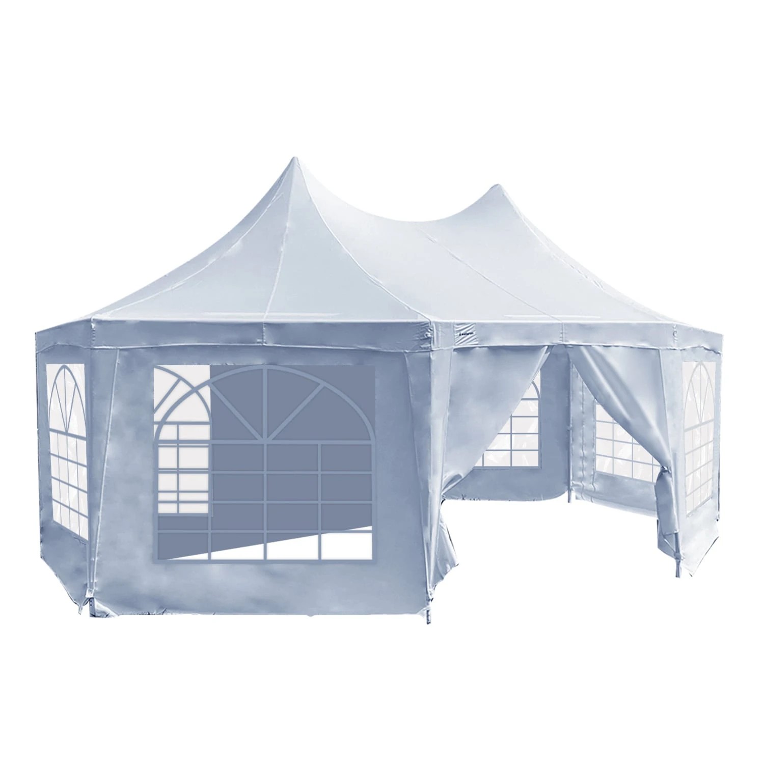 5 Wallaroo 6x4.5m Wedding Gazebo Marquee with Sidewalls - White, 5 of 10