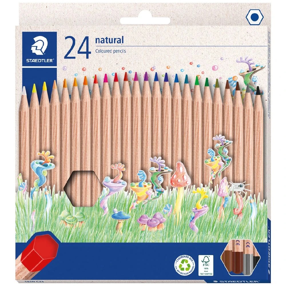 1 Staedtler Natural Coloured Pencils 24 Pack, 1 of 5