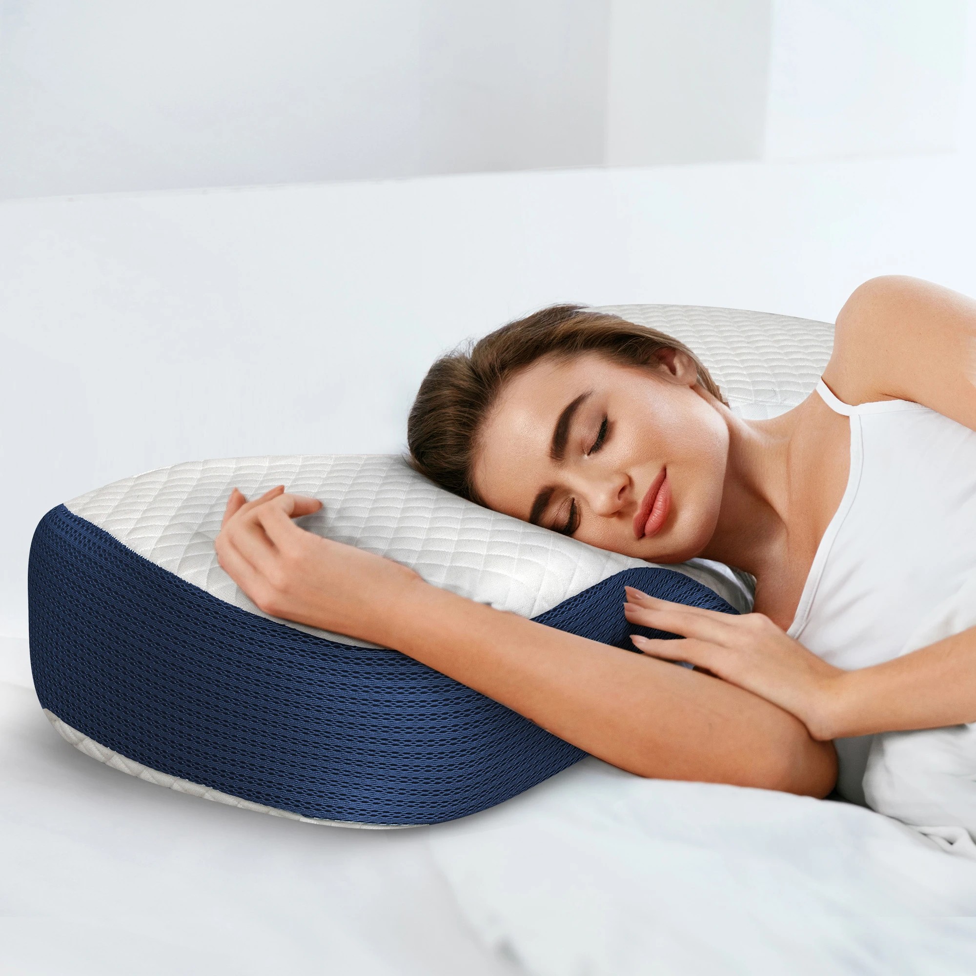 6 Dreamz Cervical Neck Pillow - Blue, 6 of 6
