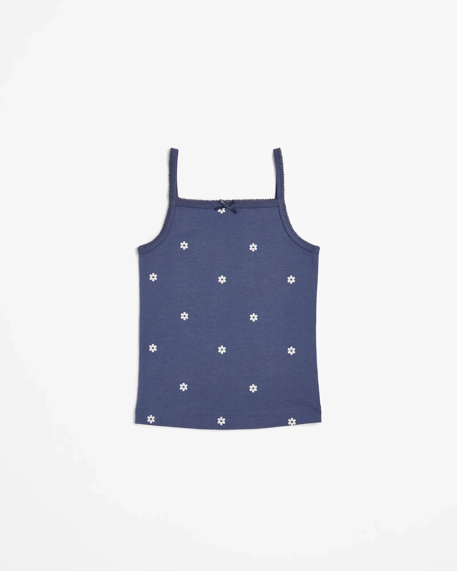 4 Girls Singlet 3 Pack - Maxx - Stripe/Ditsy Floral BLUE, 4 of 5