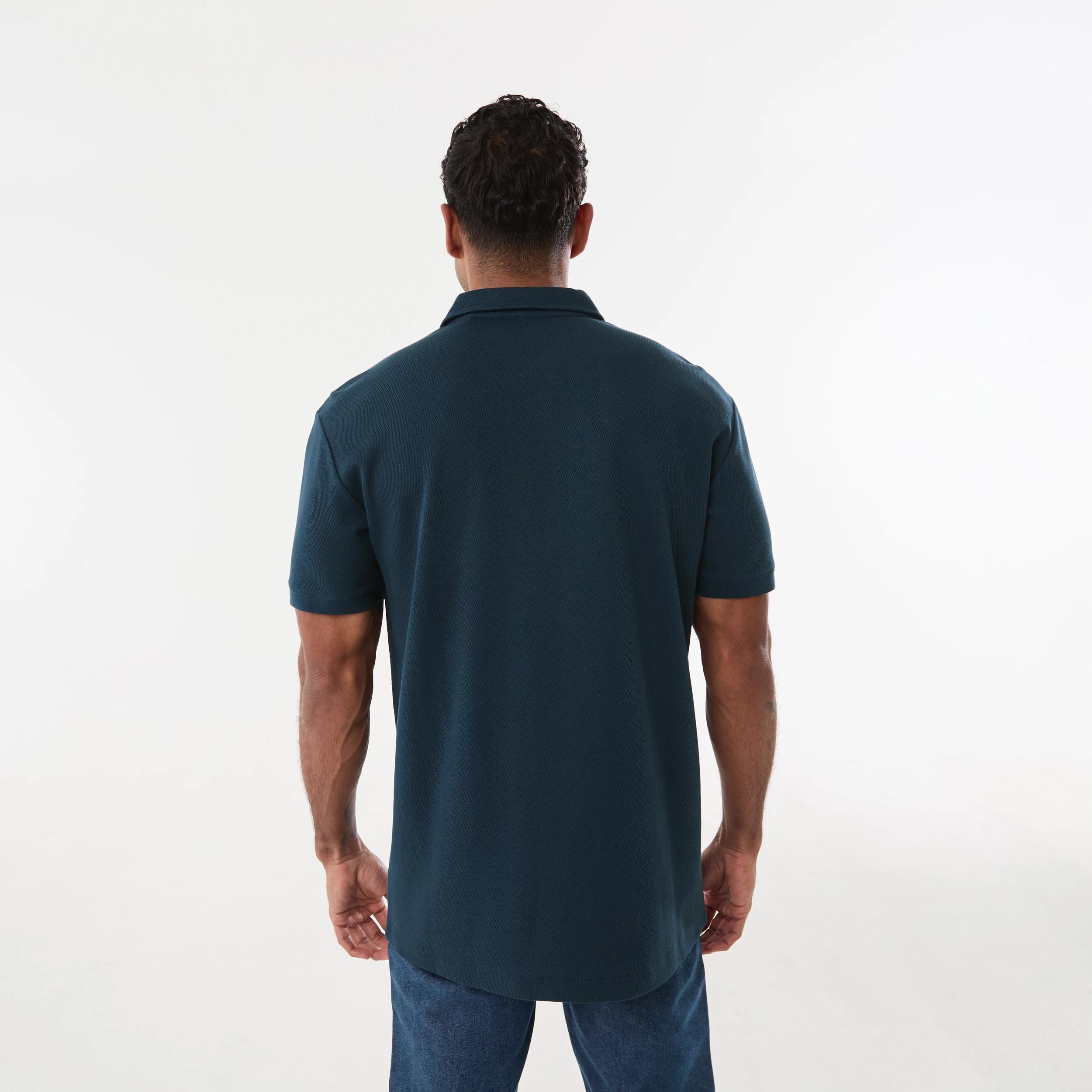 3 Textured Polo Shirt SPELL NAVY, 3 of 5