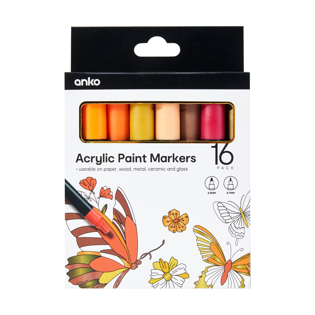1 16 Pack Acrylic Paint Markers - Tonal Orange, 1 of 8
