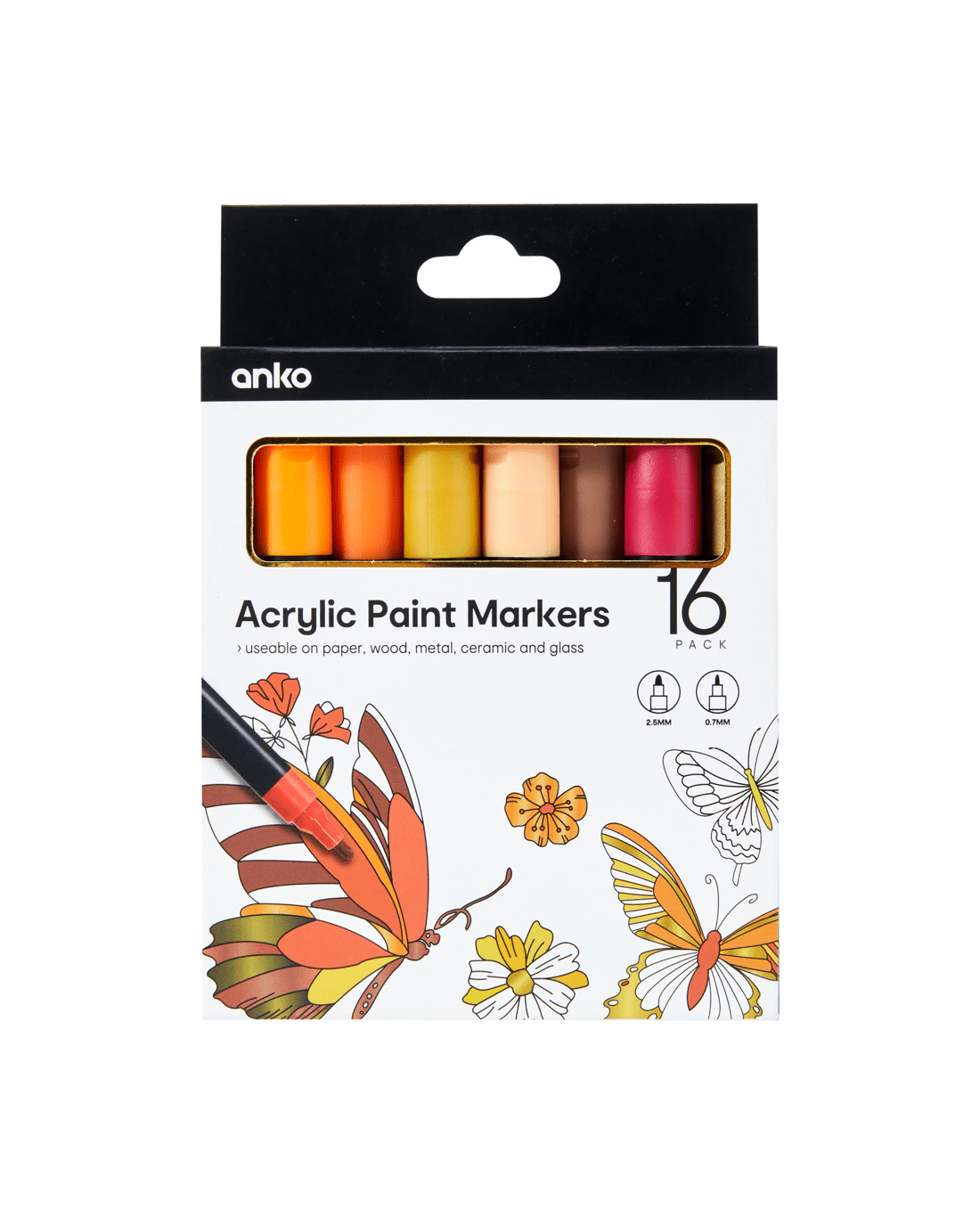 1 16 Pack Acrylic Paint Markers - Tonal Orange, 1 of 8