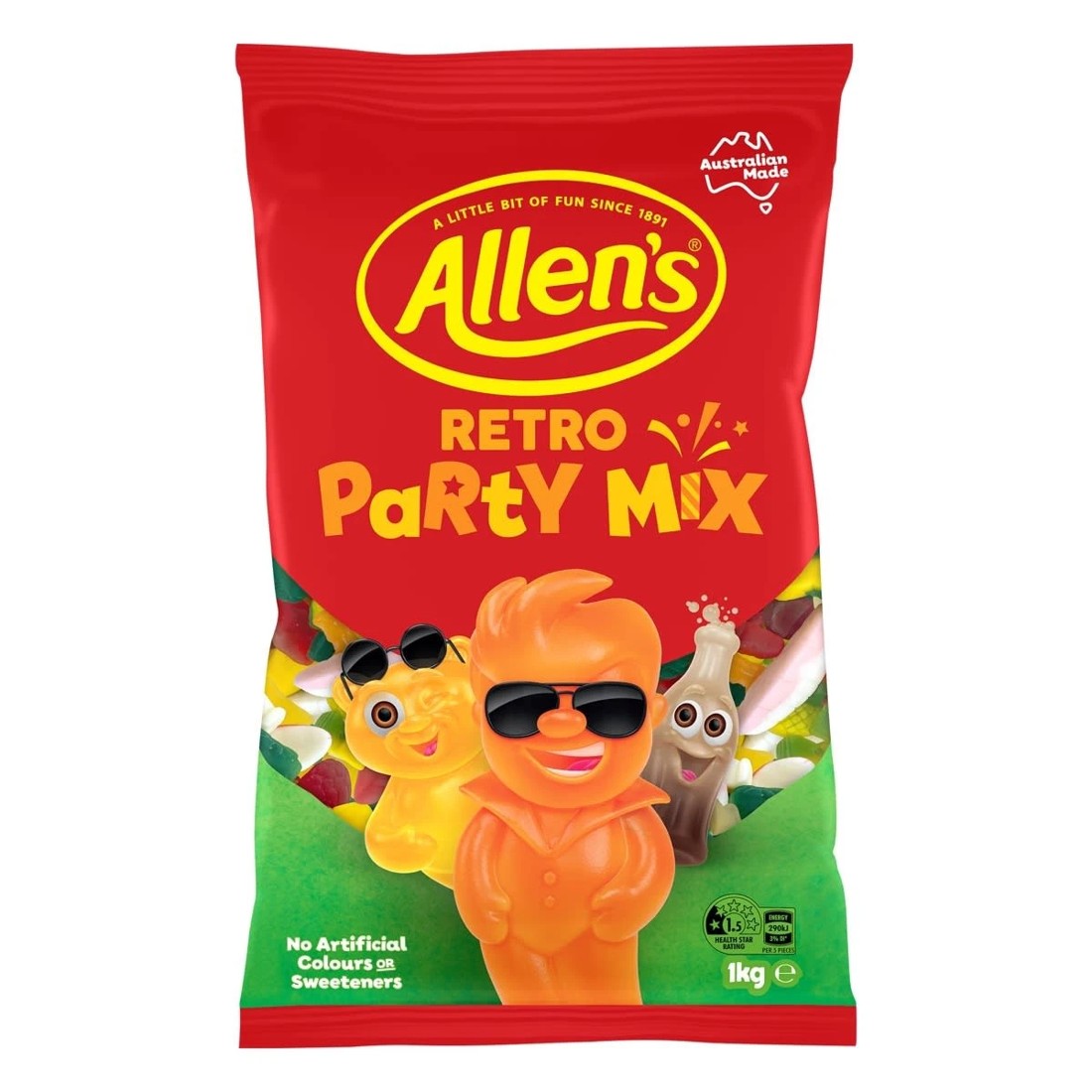 1 Allen's Retro Party Mix Lollies 1kg, 1 of 3