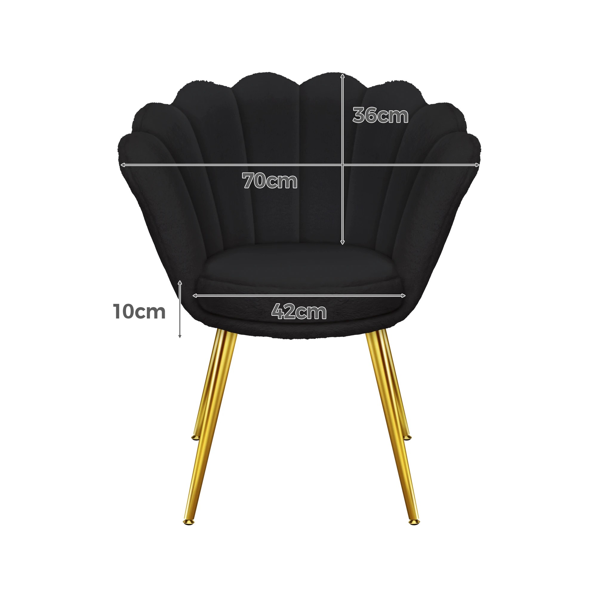 6 Alfordson Armchair Lounge Chair Plush Accent Chair Upholstered Sofa Couch - Black, 6 of 9