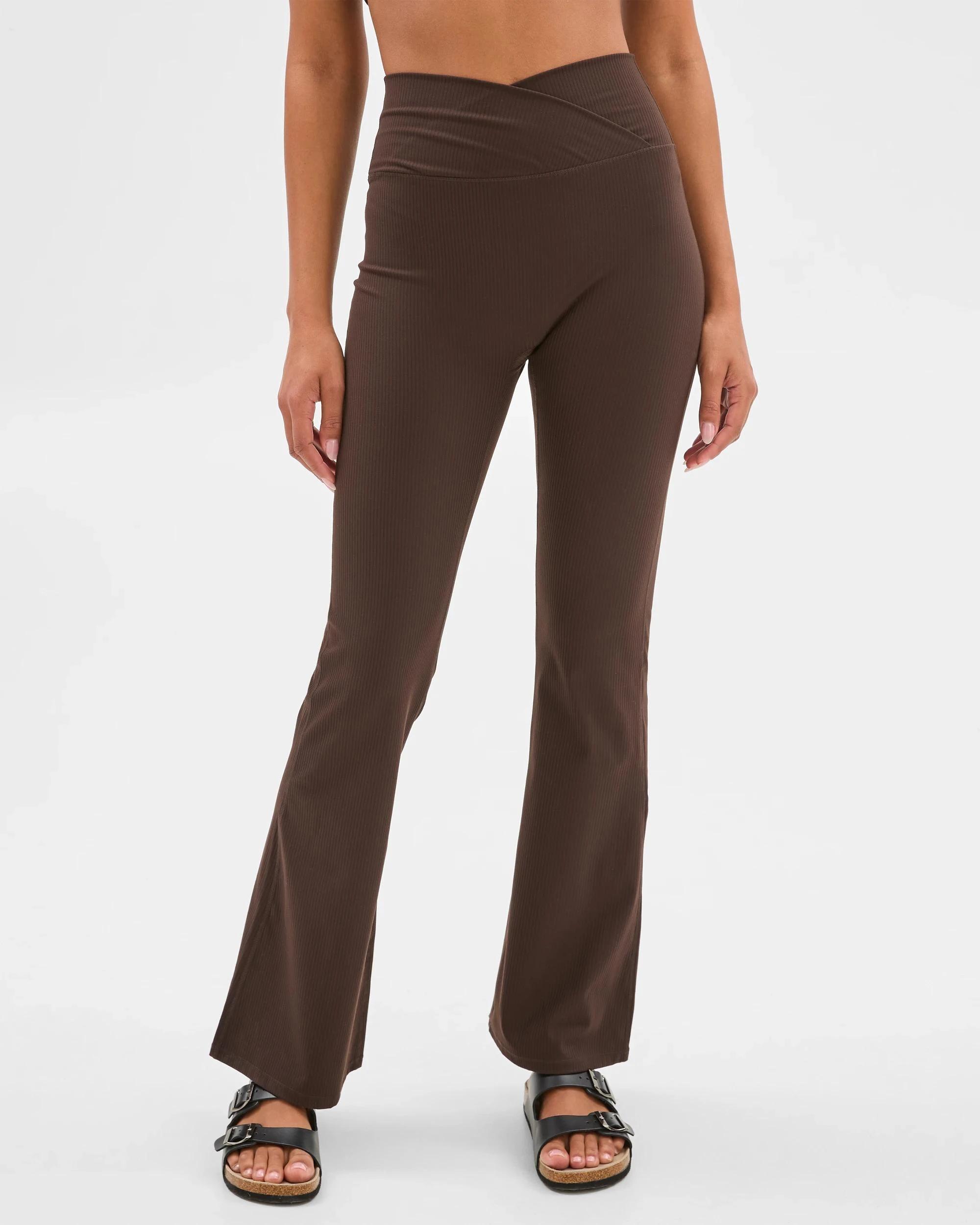 2 Target Active Studio Soft Rib Flare Pants COCOA BROWN, 2 of 5