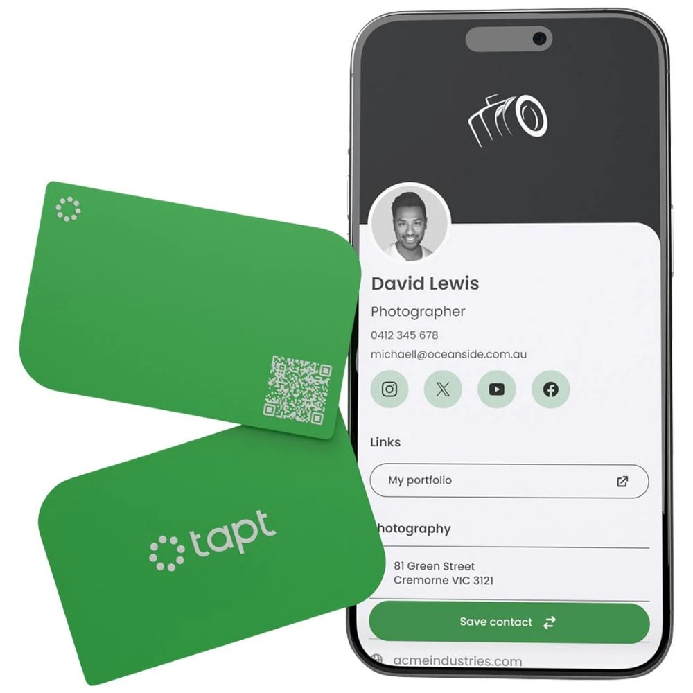 1 Tapt Lite Digital Business Card Green, 1 of 2