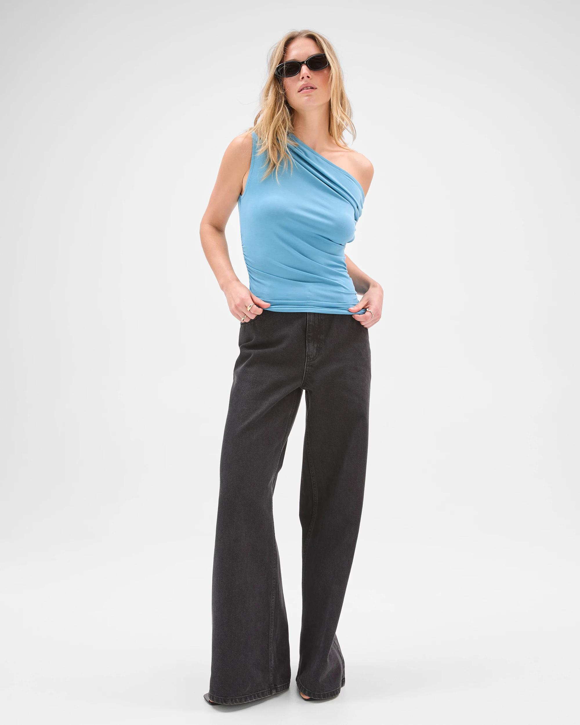 3 Lily Loves Drape Off Shoulder Top DEEP SEA, 3 of 7
