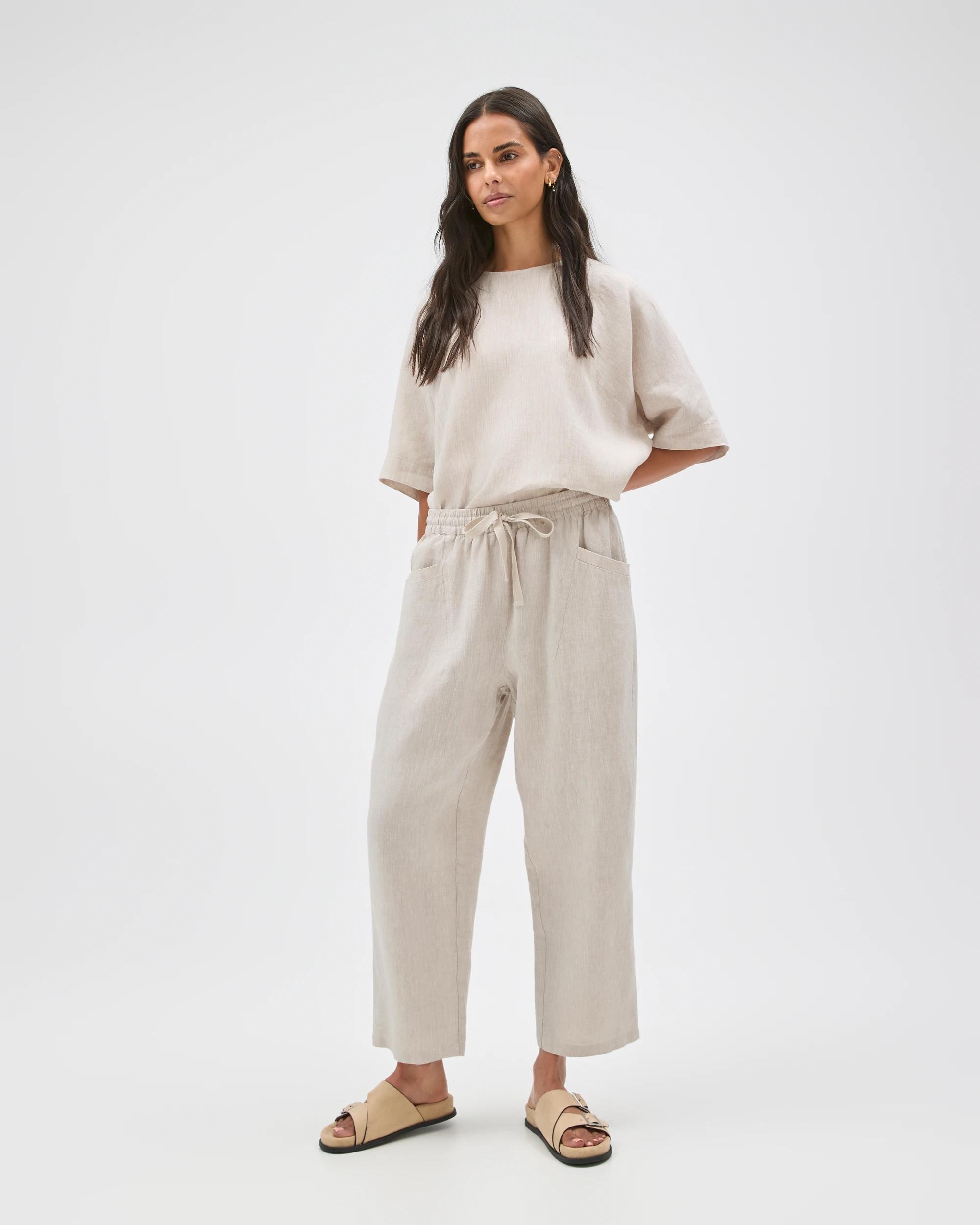 2 Target Woman European Linen Tapered Pants FLAX, 2 of 7