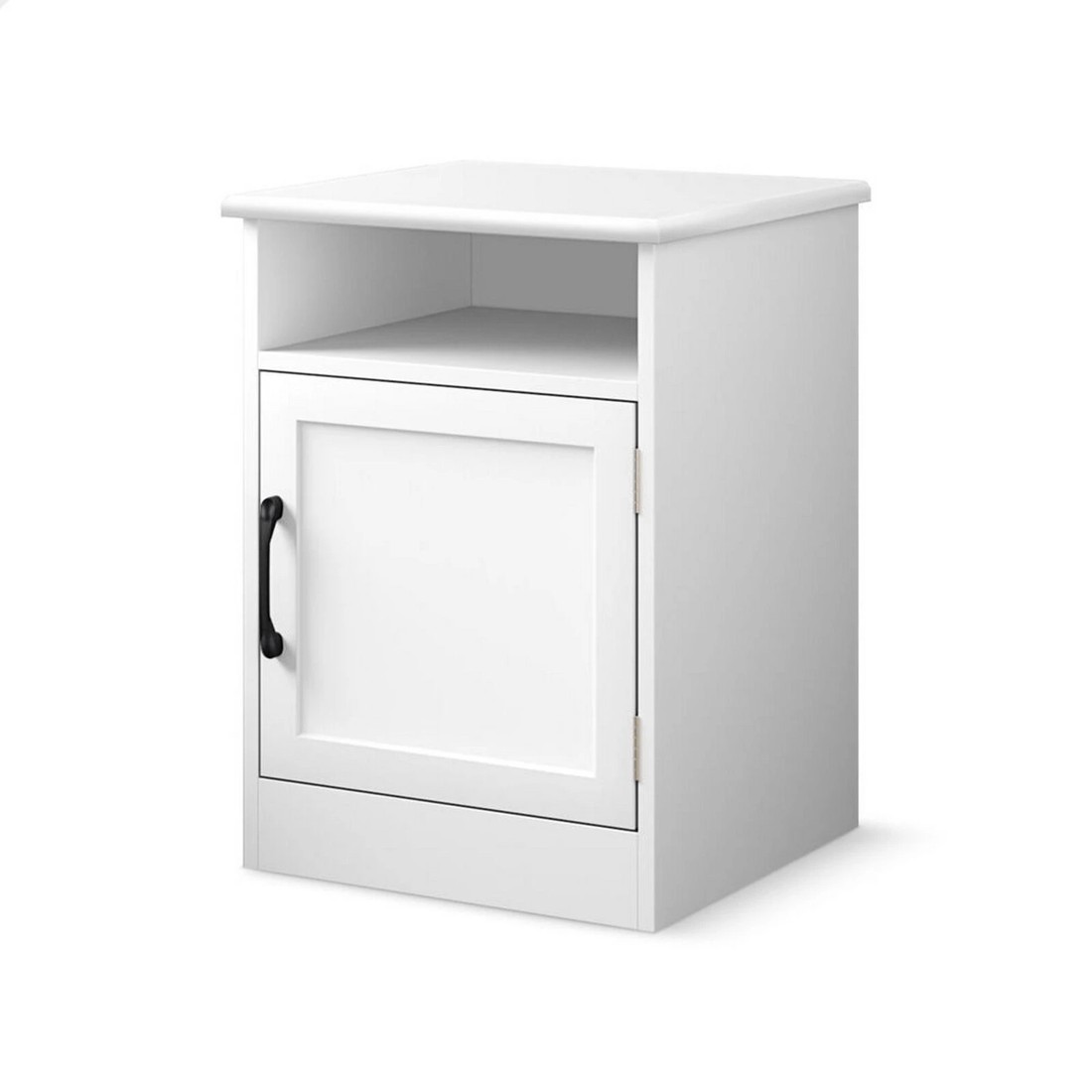 1 Alfordson Bedside Table Storage Cabinet Side End Nightstand - White, 1 of 10