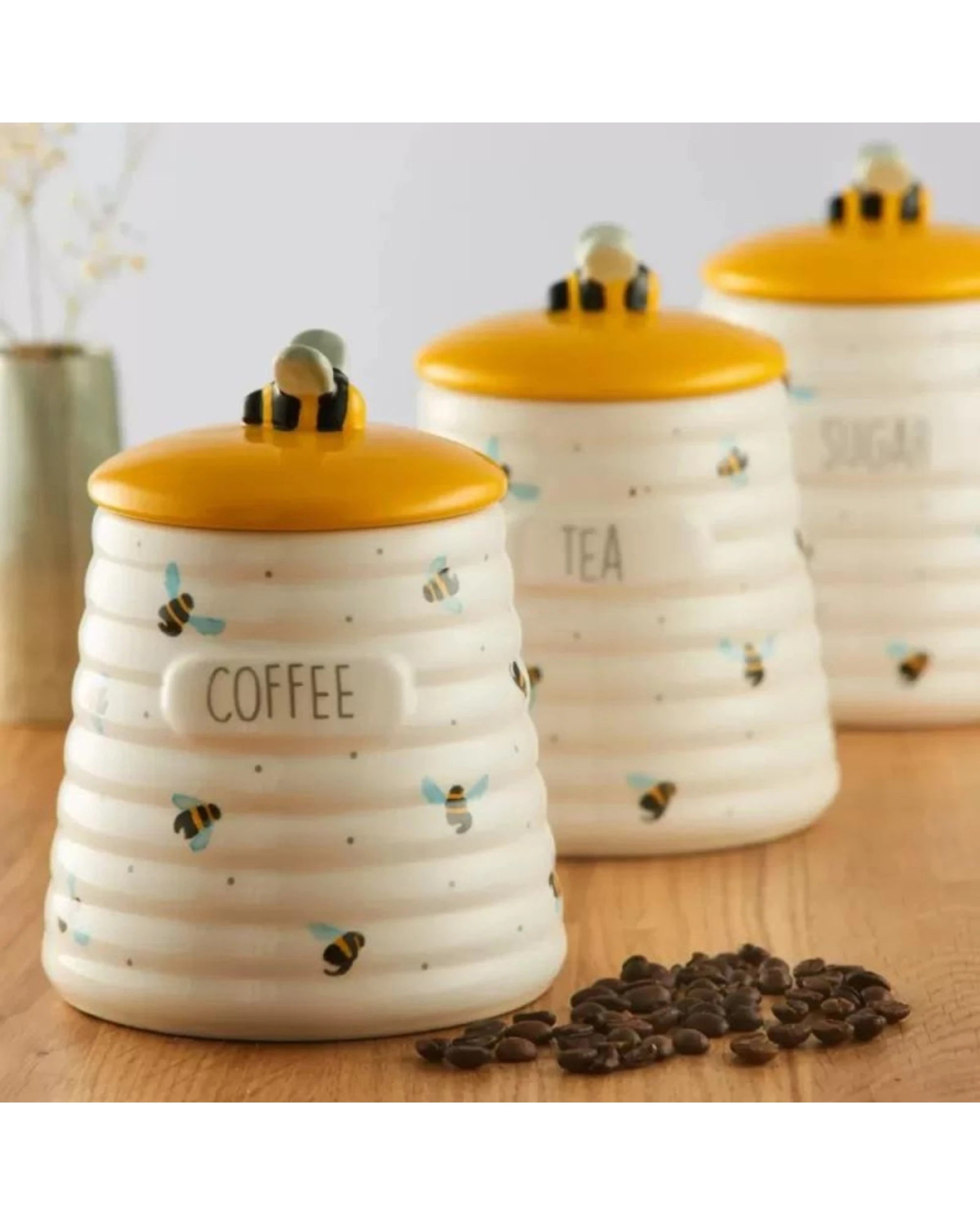 3 Price And Kensington Sweet Bee Coffee Jar Ceramic Storage 700ml - Multi, 3 of 4