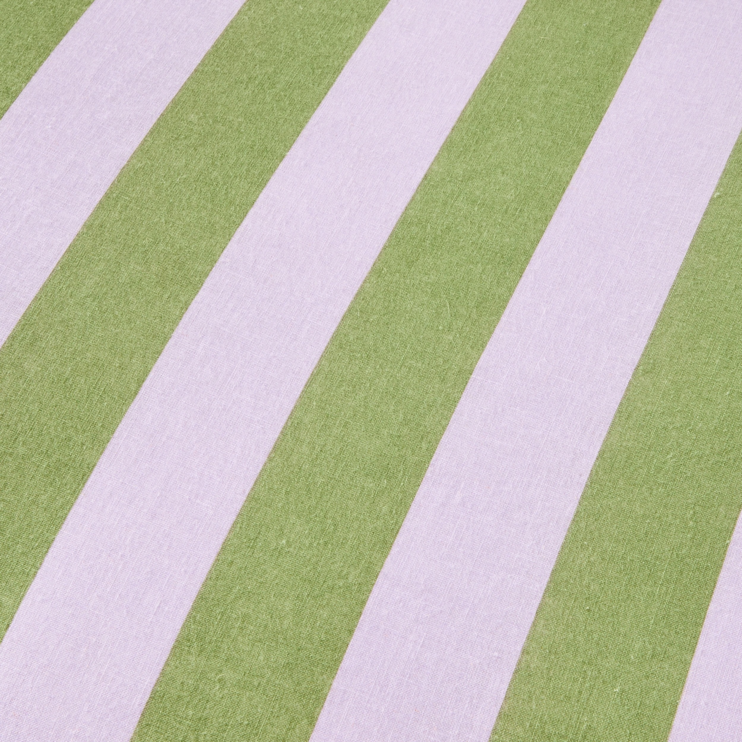 7 Stripe Linen Cotton Quilt Cover Set - King Bed, Lilac and Green, 7 of 8