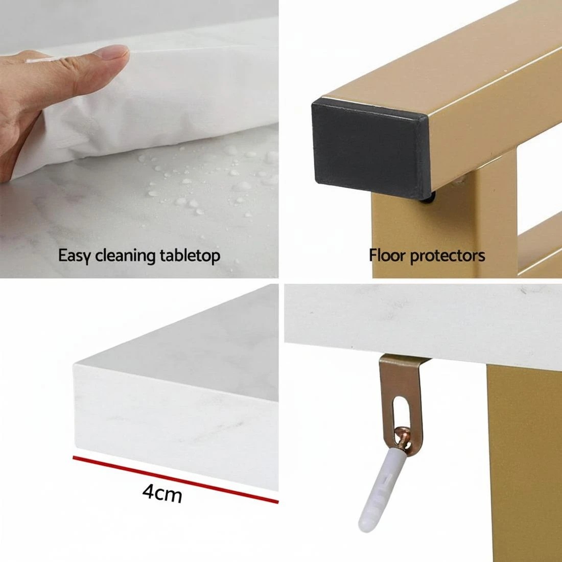 6 Artiss Console Table Marble Effect &Gold - Multi, 6 of 6