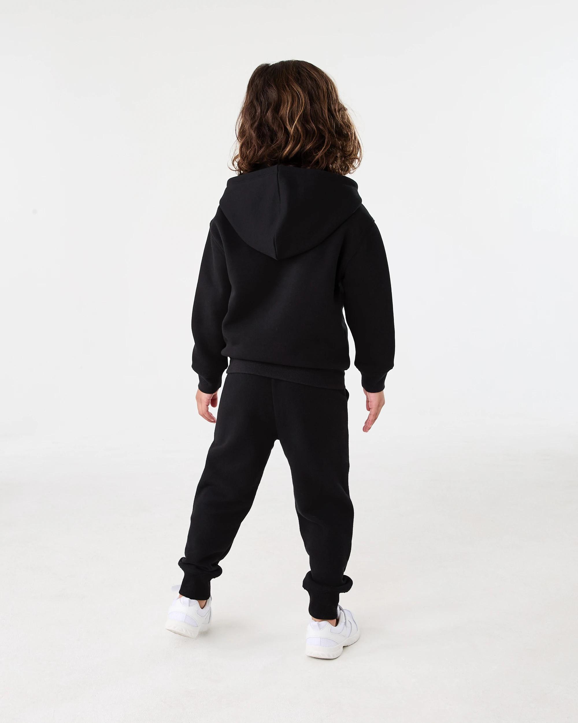 8 Plain Zip Through Hoodie Black, 8 of 8