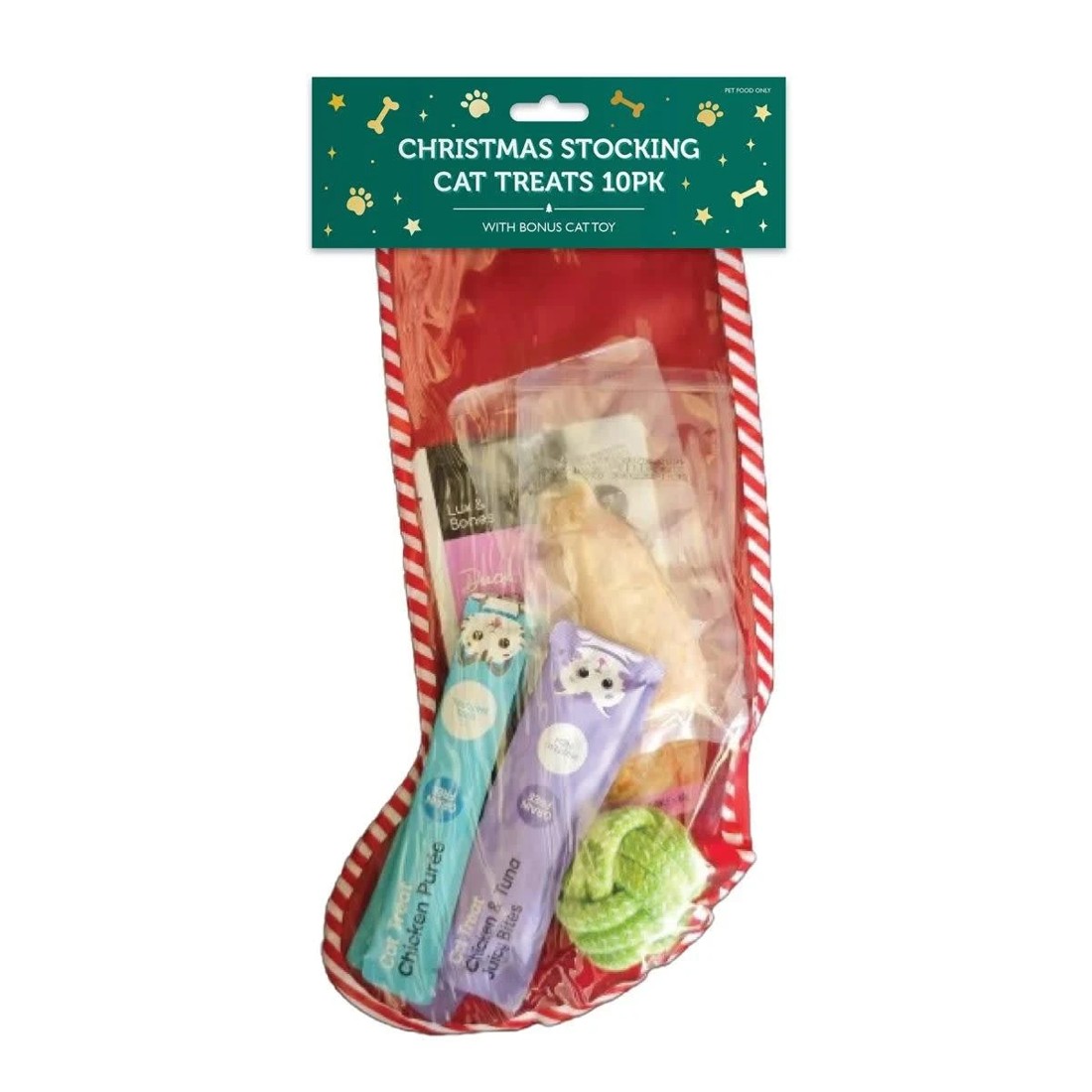 1 10 Pack Christmas Stocking Cats Treats, 1 of 2