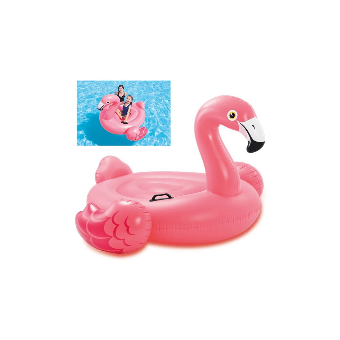 2 Intex 142cm Inflatable Flamingo Ride-on Kids Water Toy Swimming Pool Pink 3 Years - Pink, 2 of 2